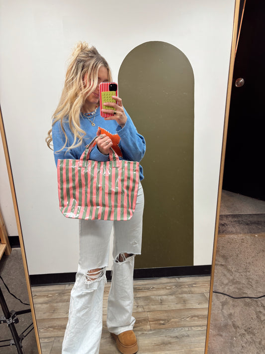 Stripe Vinyl Tote bag
