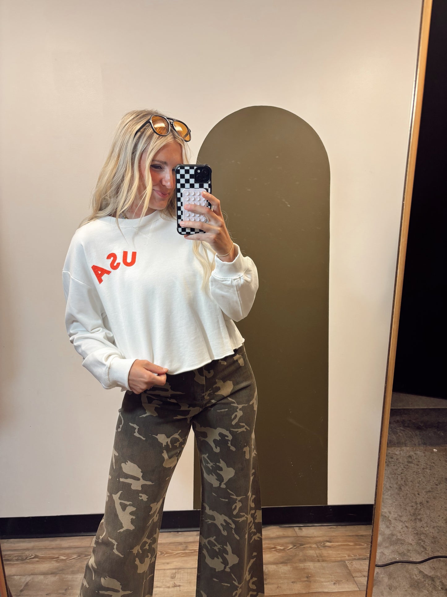 USA Crop Sweatshirt