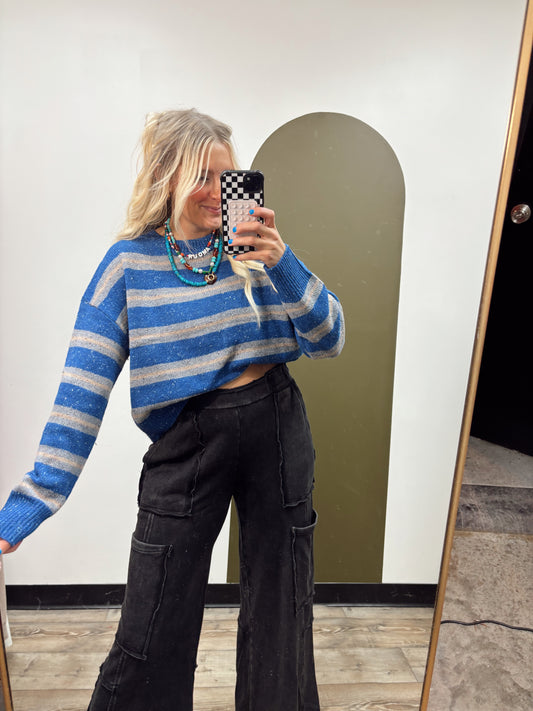 Leia Stripe Sweater (Blue)