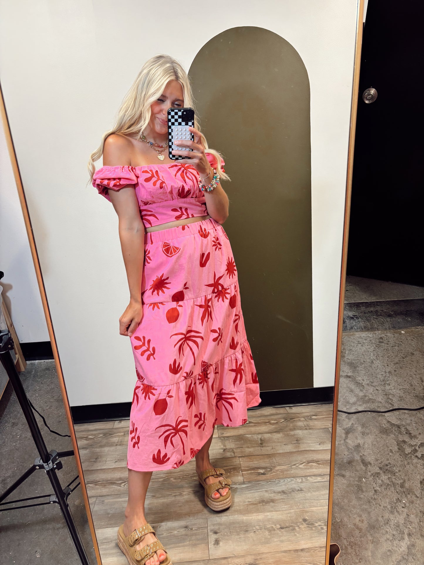 Out Of Office Skirt Set (Pink)
