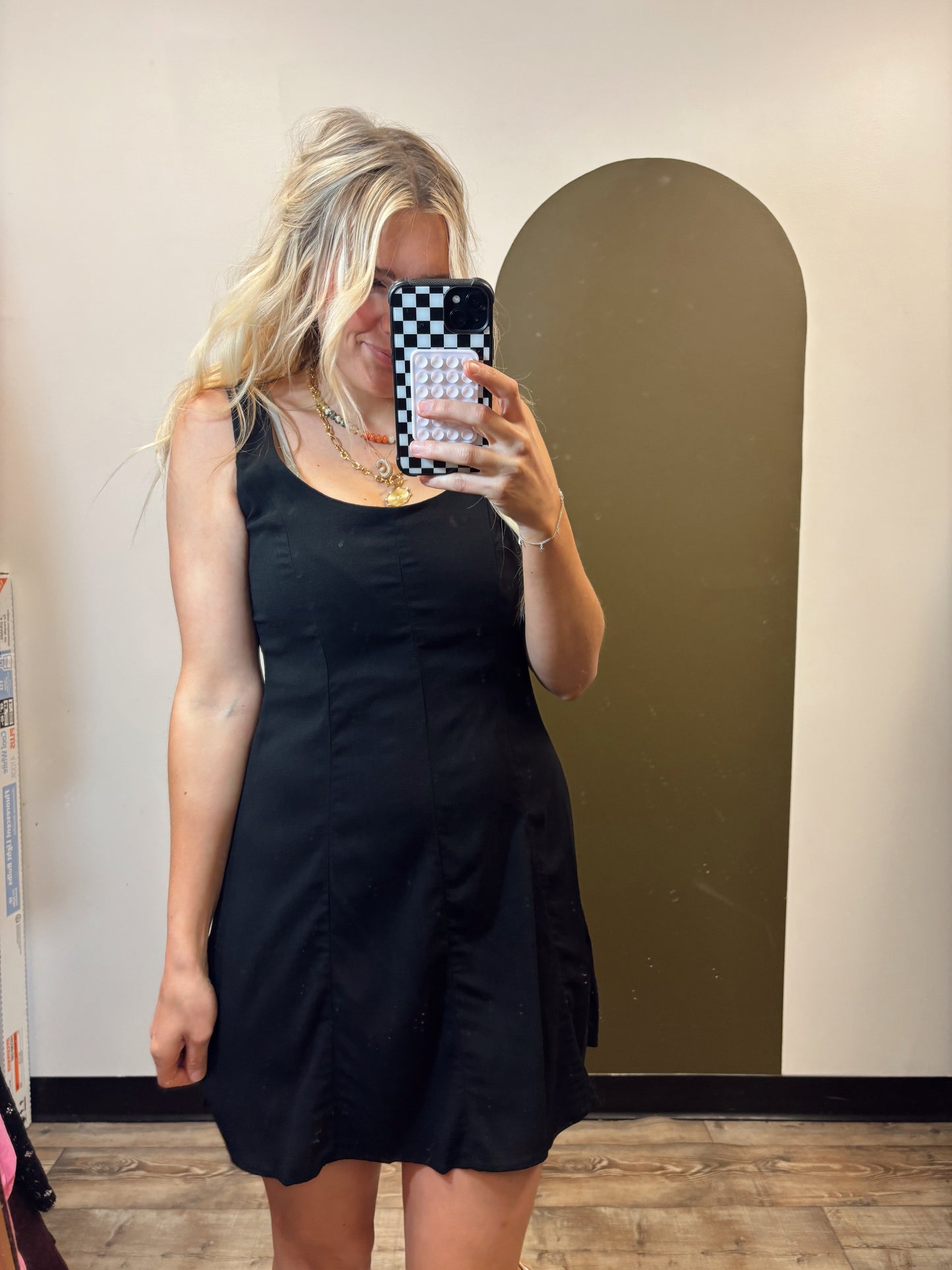Sonja Linen Dress (Black)