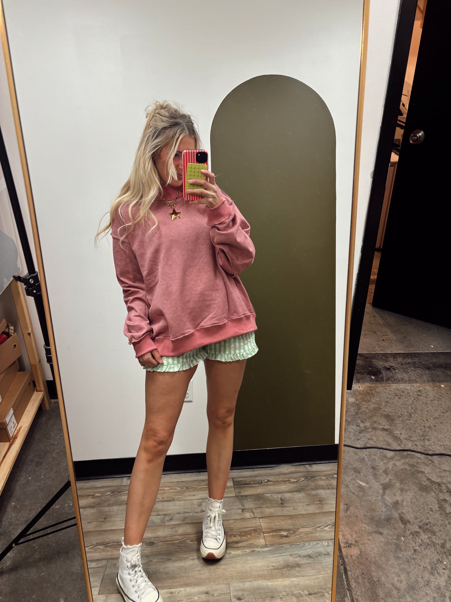 Petal Pink Mock Neck Top