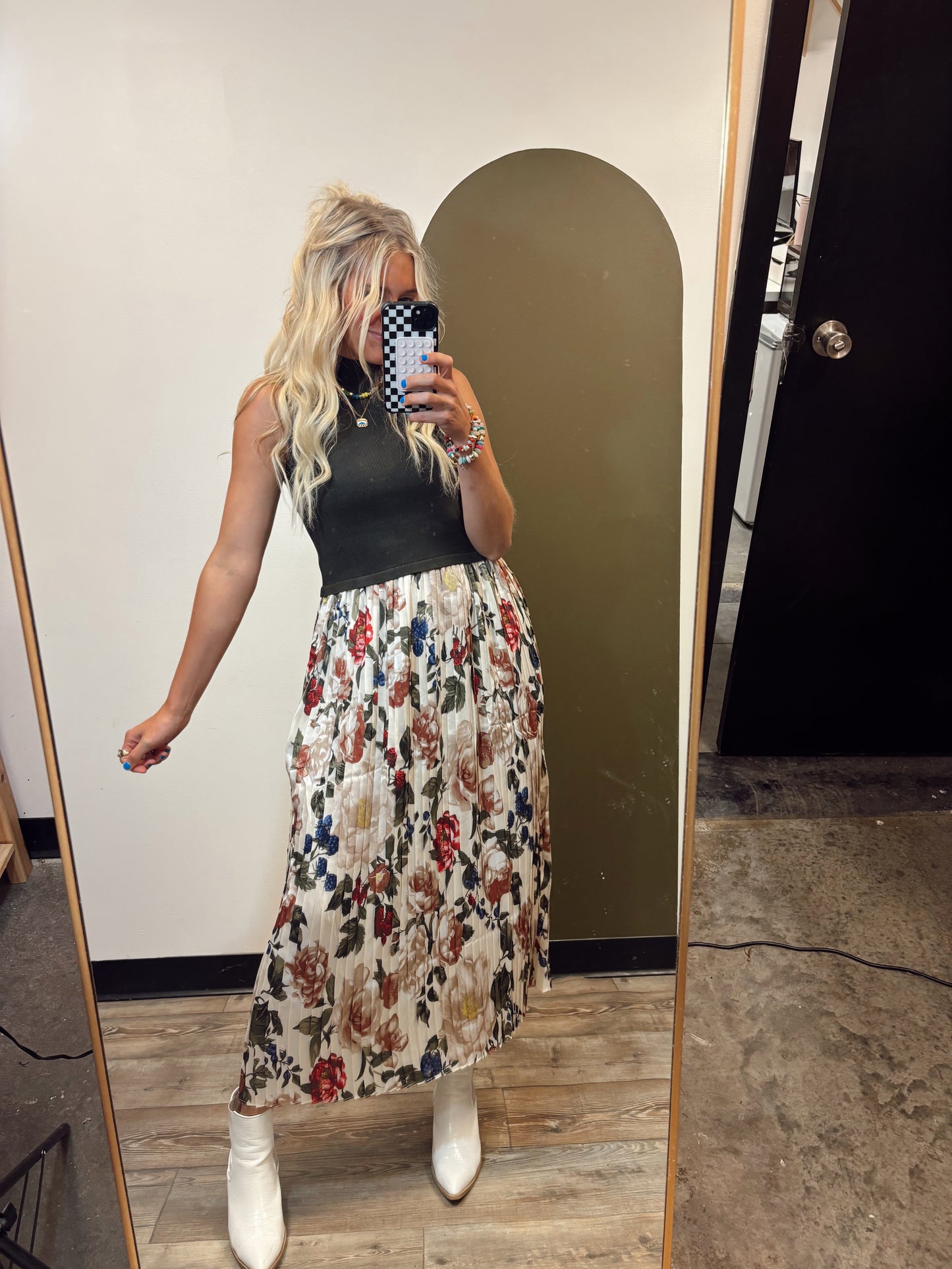 Kerri Pleat Midi Dress