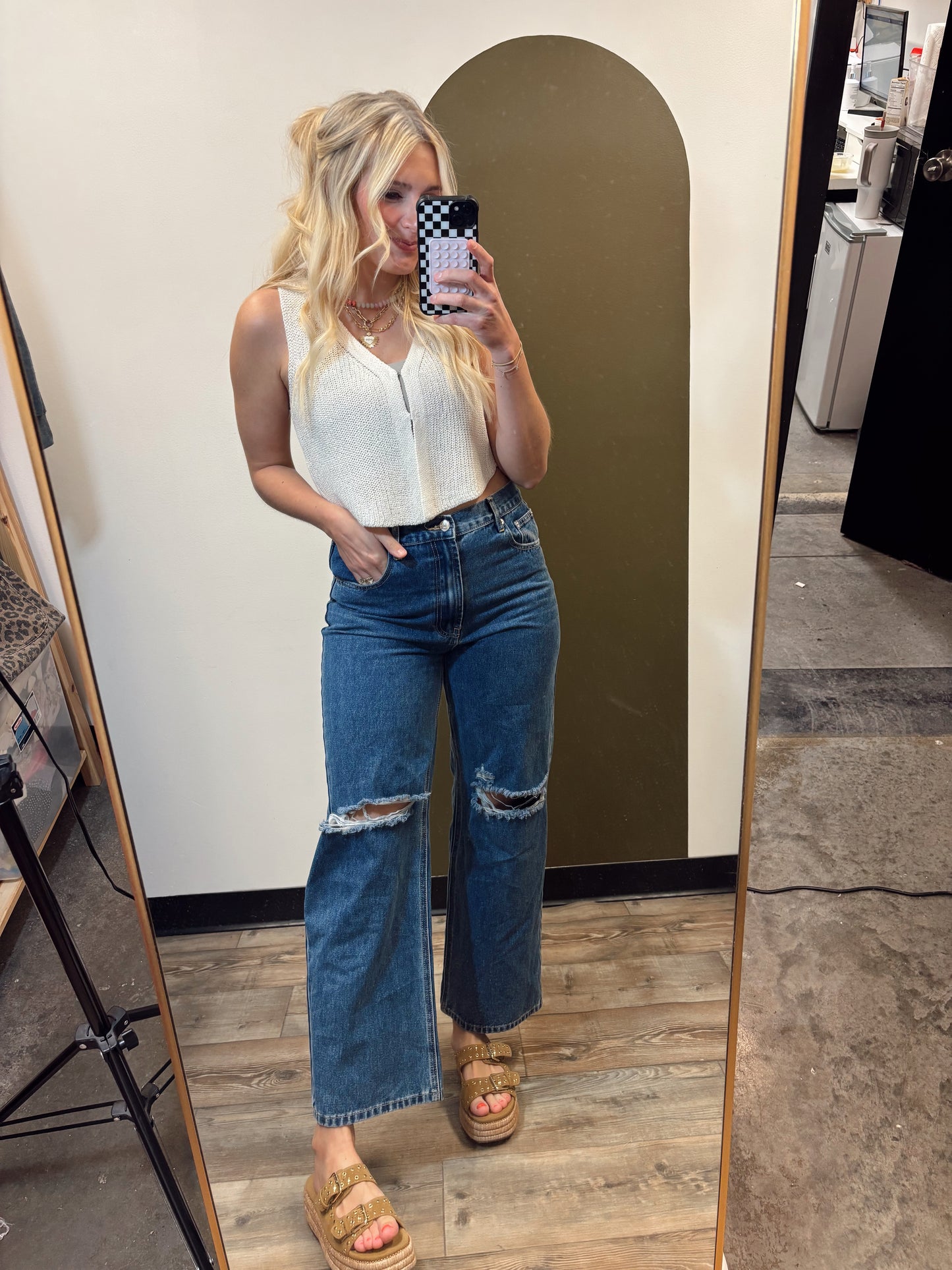 Cassandra Knit Vest (Cream)