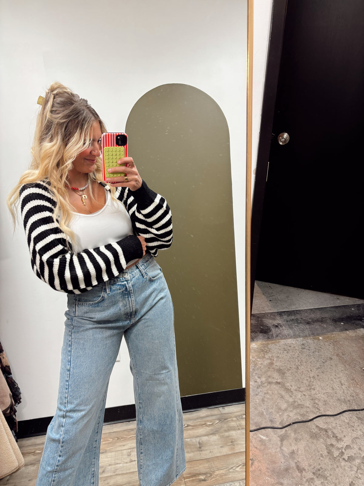 Coastal Cutie Shrug (Black/White)