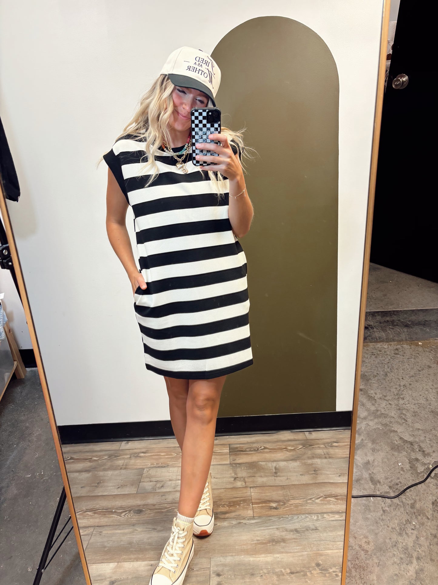 Shawna Stripe Dress (Black)