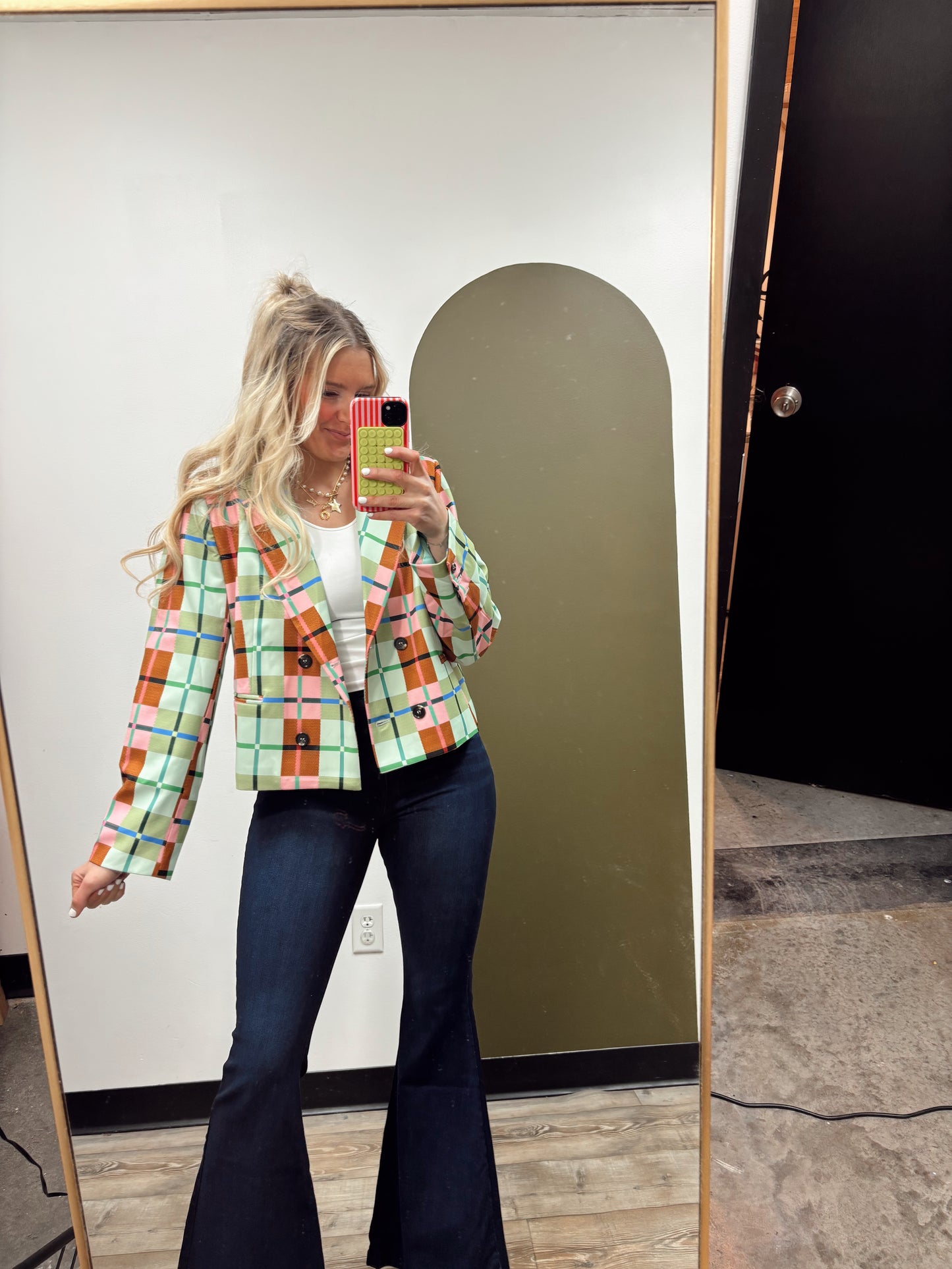 Ruby Plaid Blazer