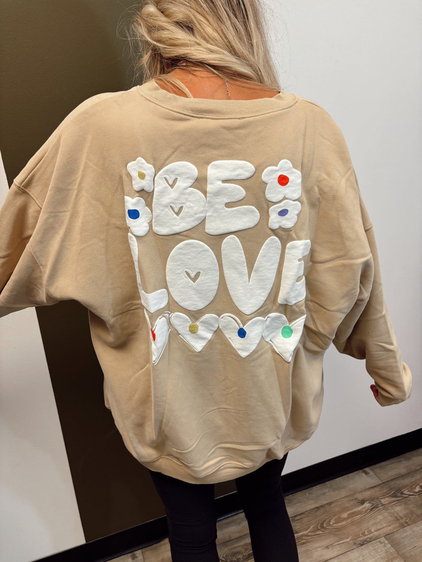 Graphic Be Love Pullover (Taupe)