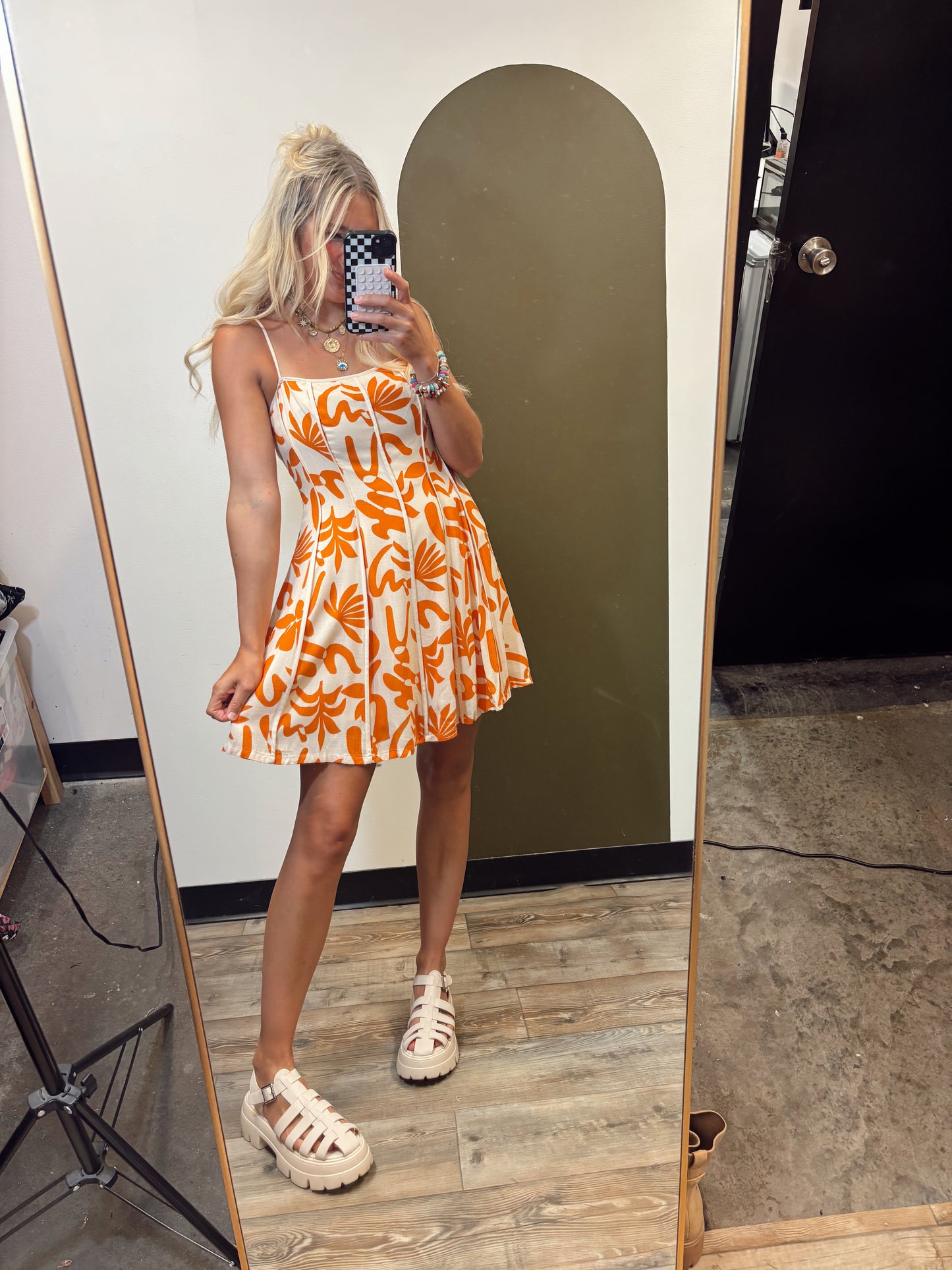 Resort Sun Mini Dress (Tangerine)