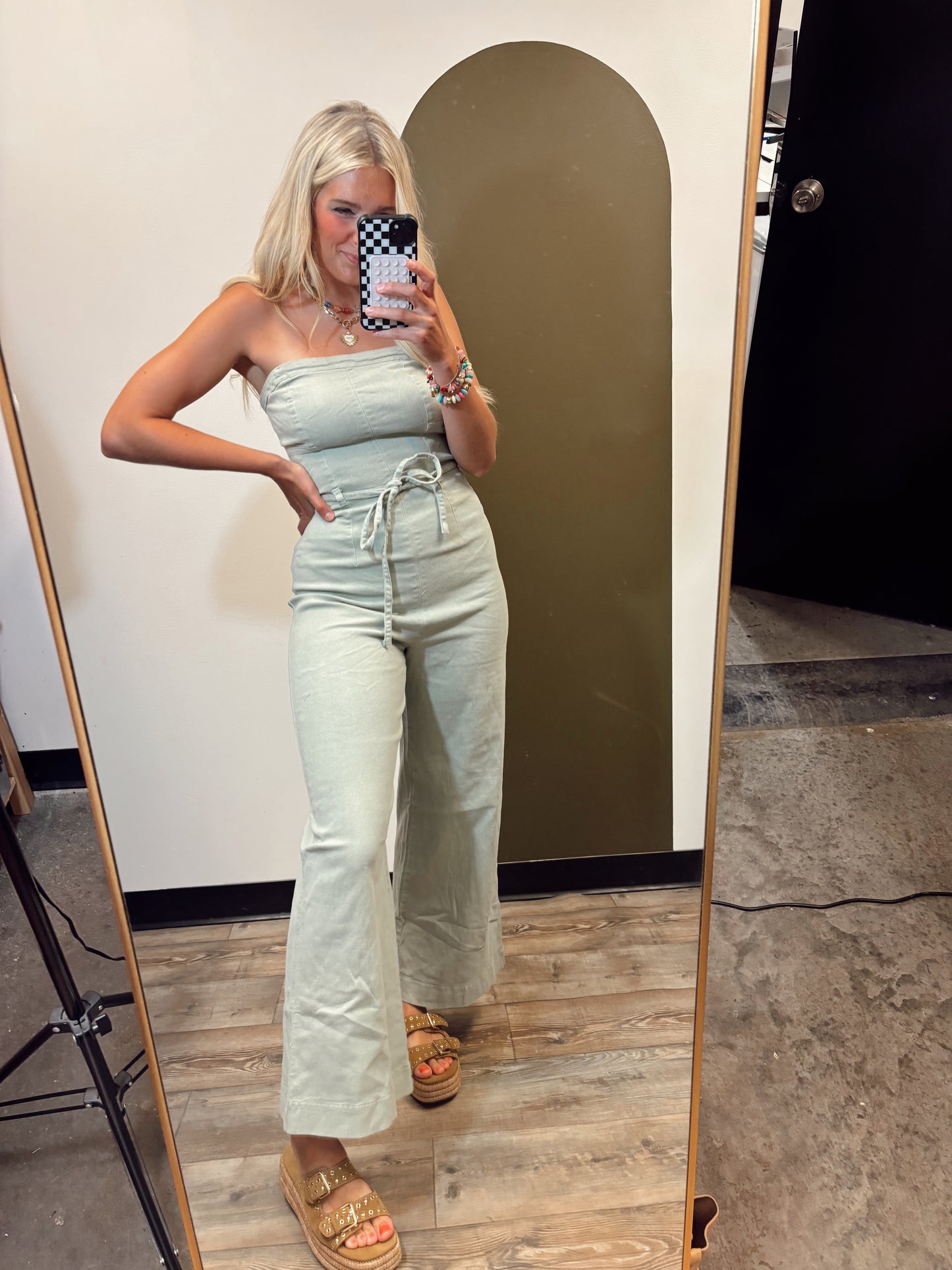 Melissa Strapless Jumpsuit (Green)