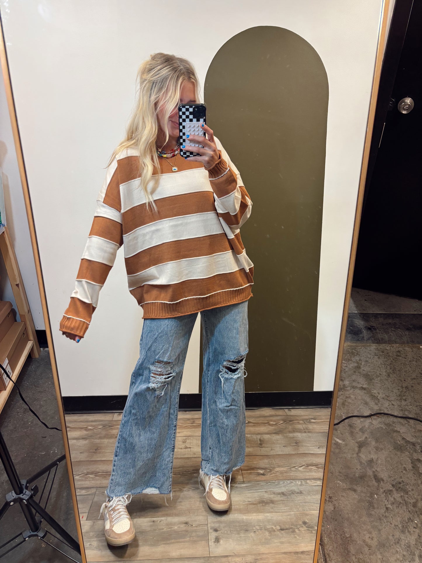 Clermont Striped Sweater (Camel)