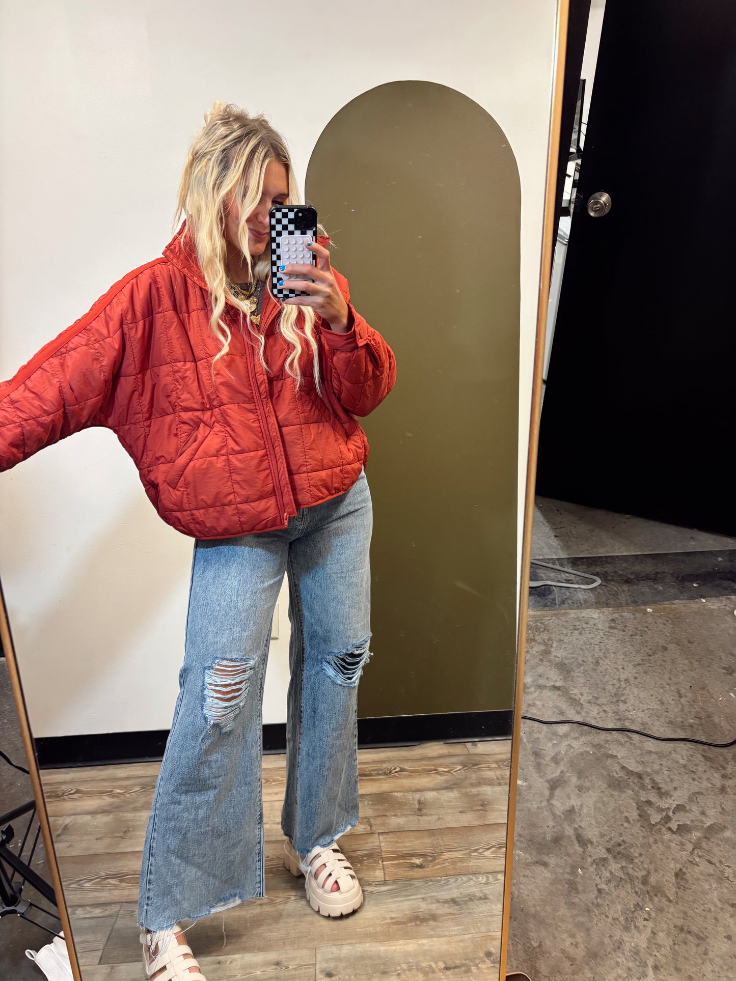 Packable Puffer Jacket (Brick)