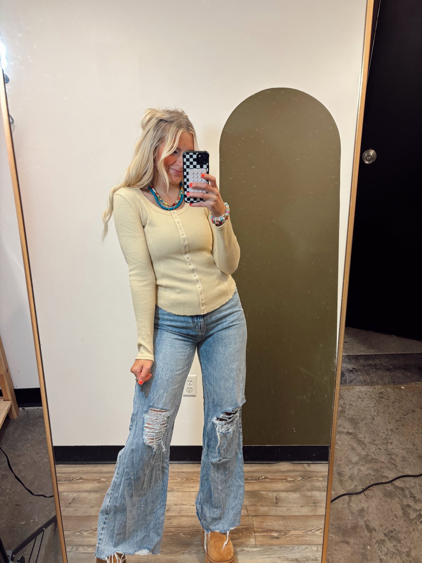 Eliza Button Top (Butter)