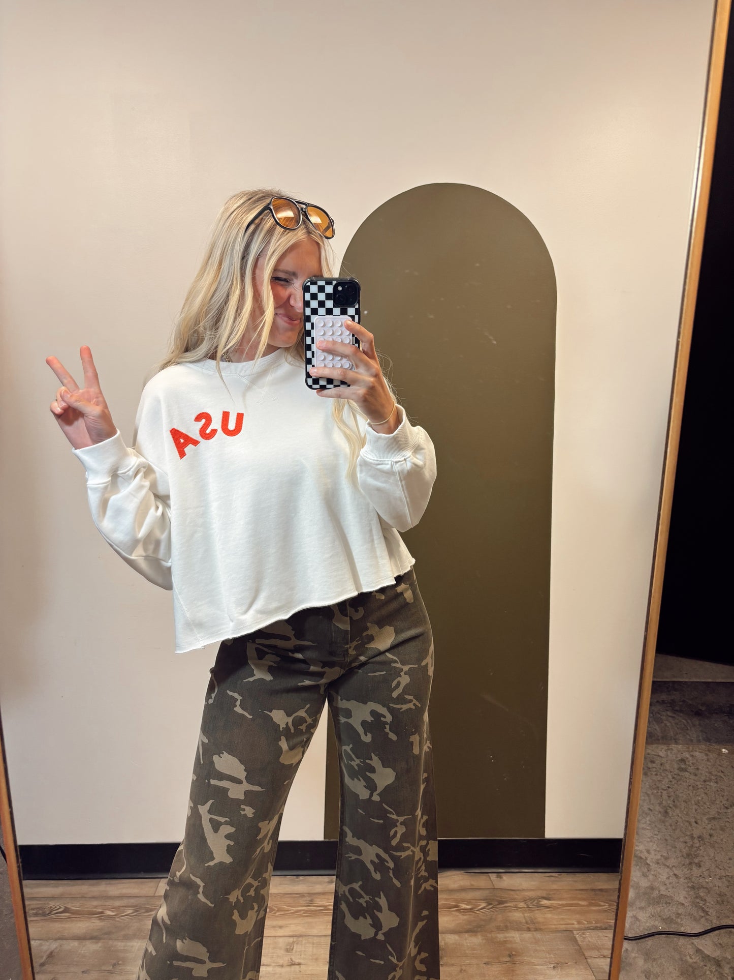 USA Crop Sweatshirt