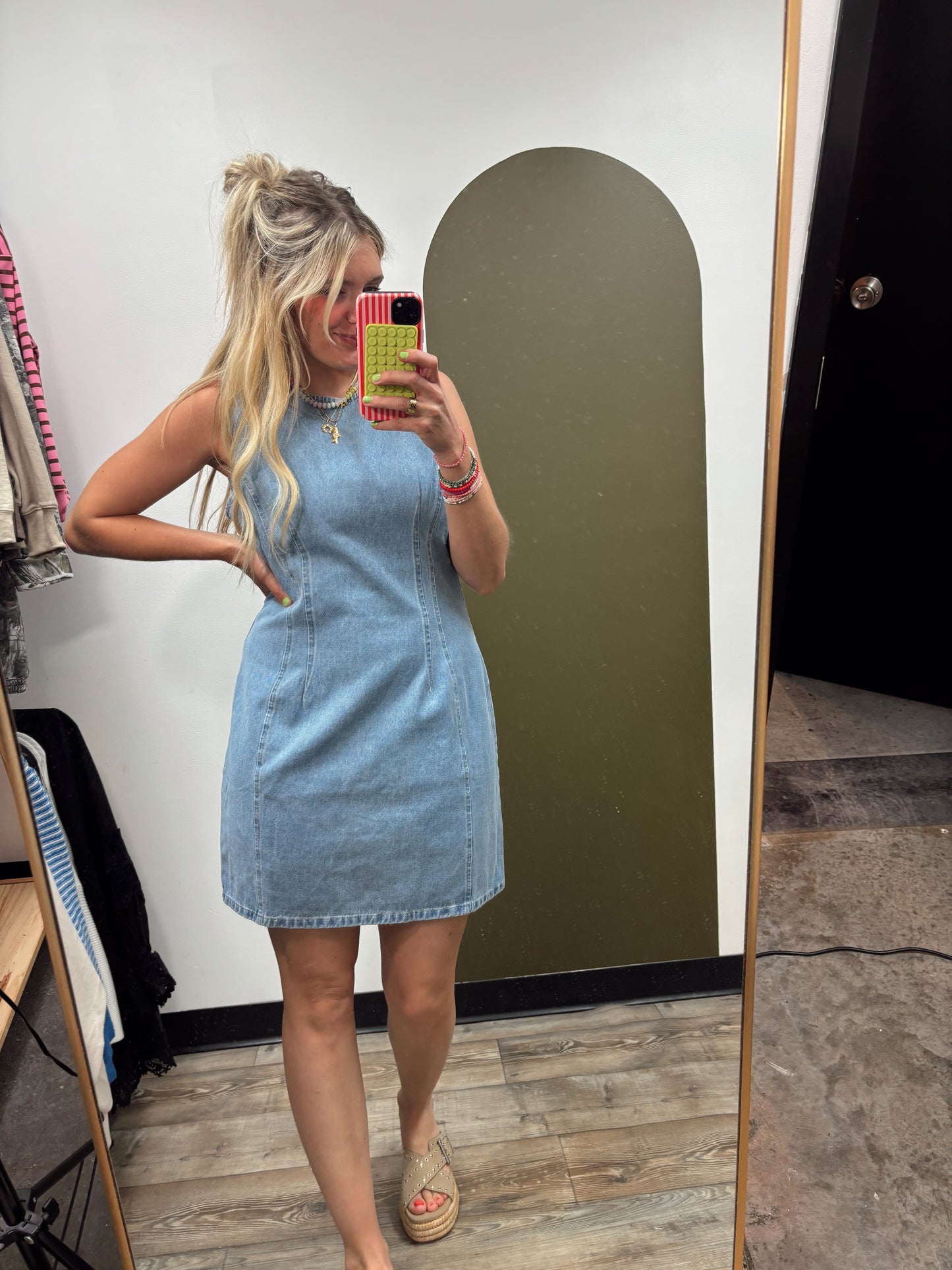 Music In The Air Denim Dress