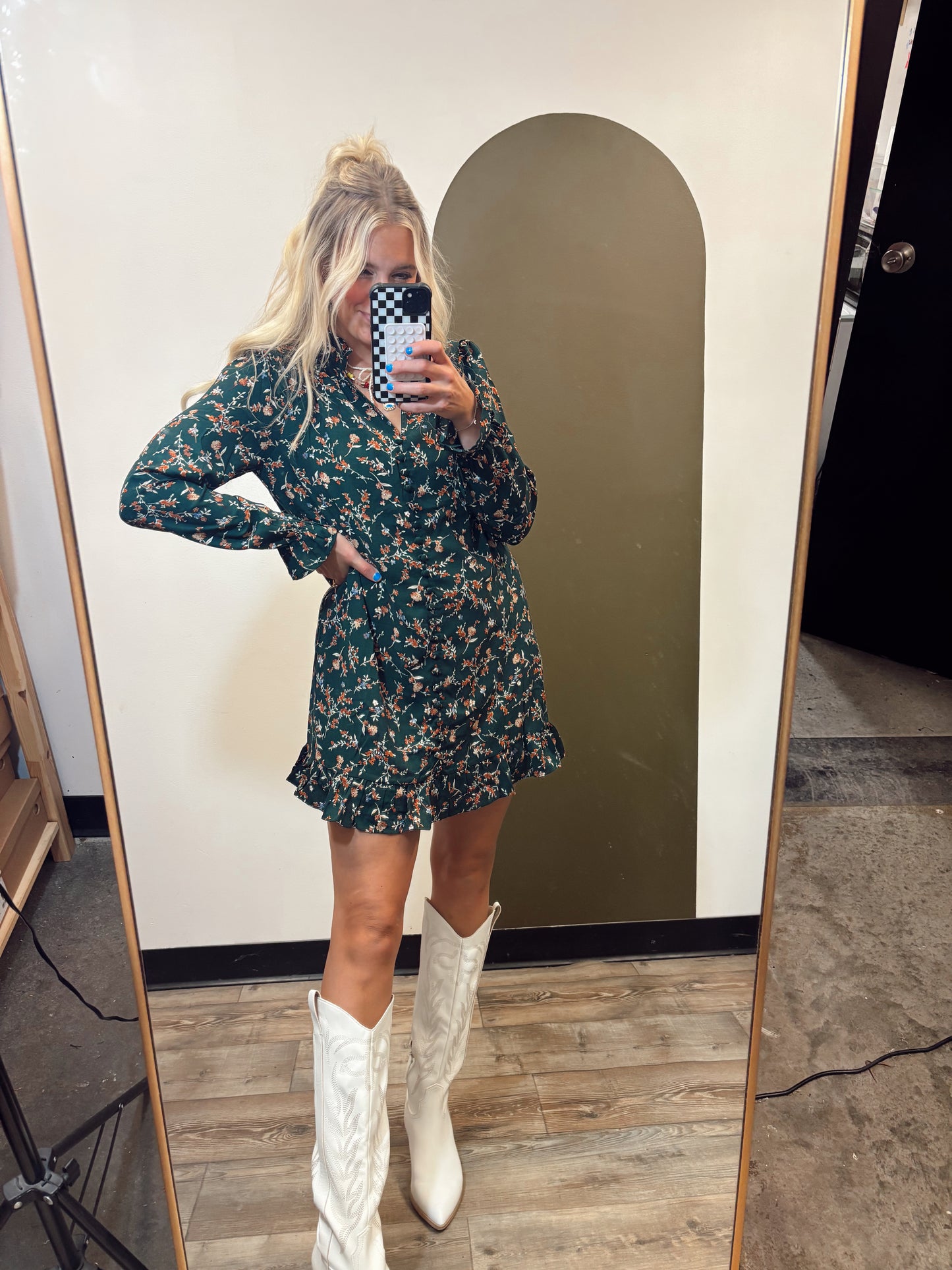 Kylie Floral Dress (Green)