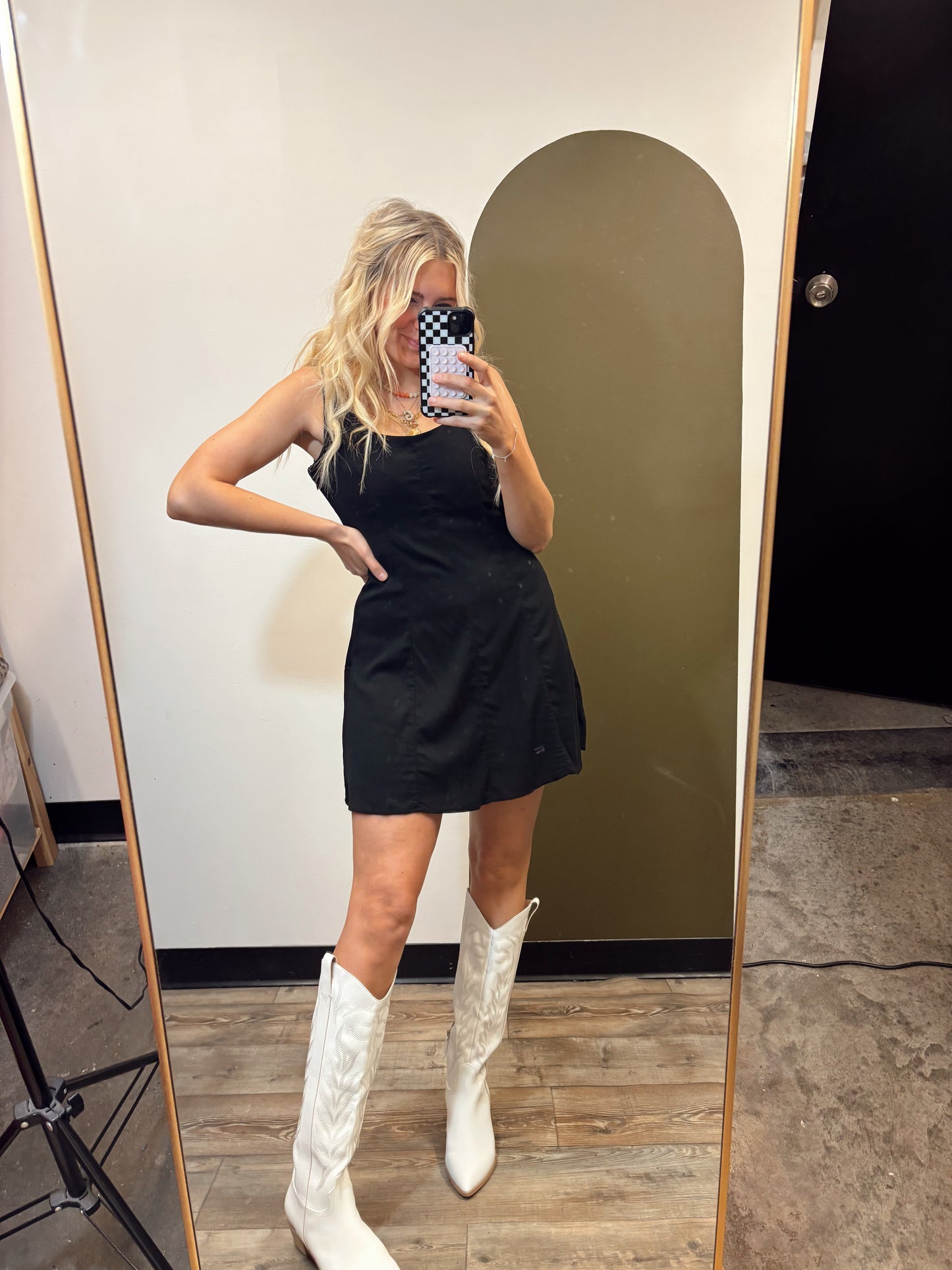 Sonja Linen Dress (Black)