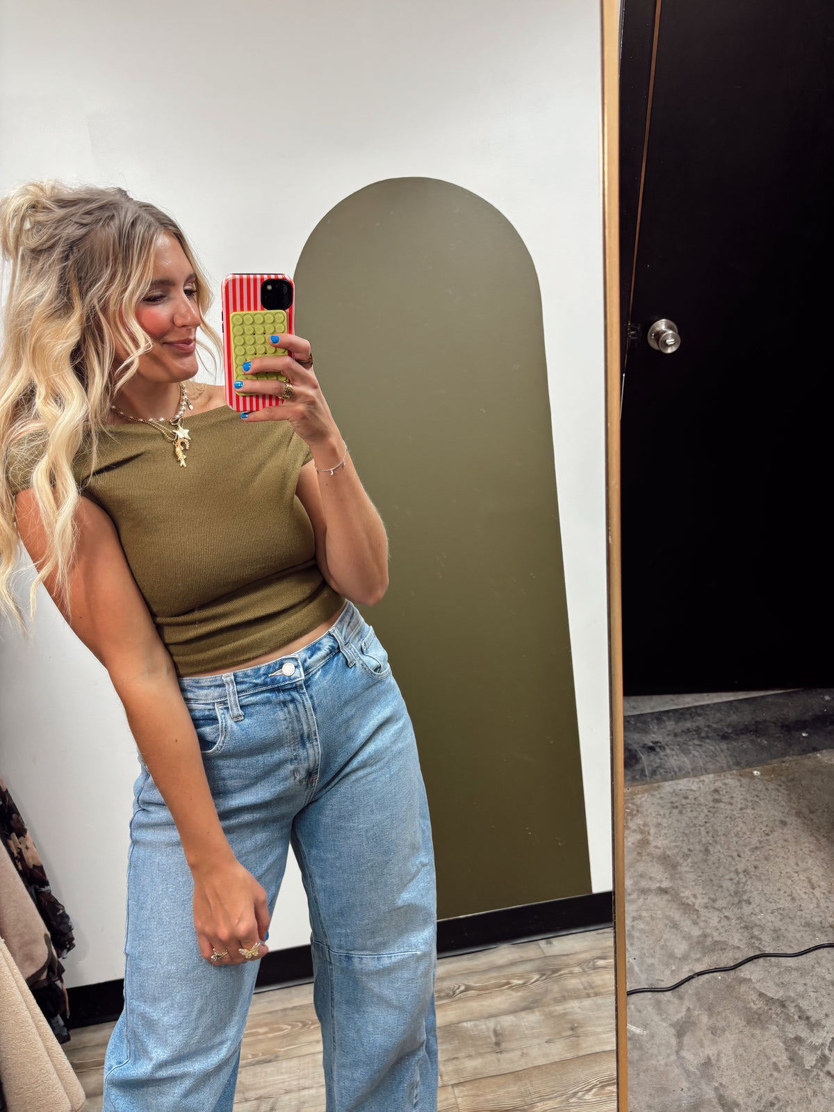 Rayne Boat Neck Top (Moss)