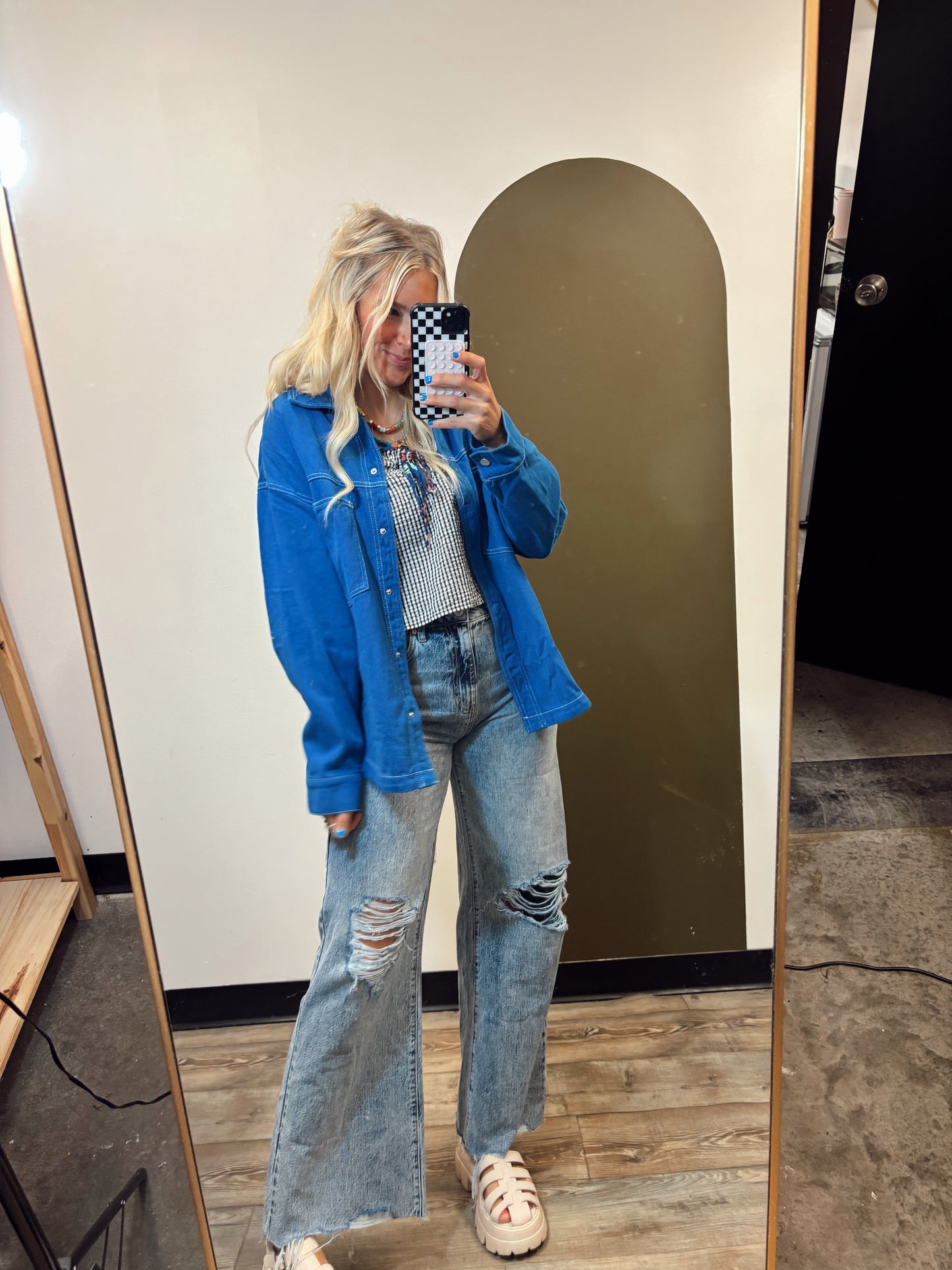 Ronnie Oversize Shacket (Blue)