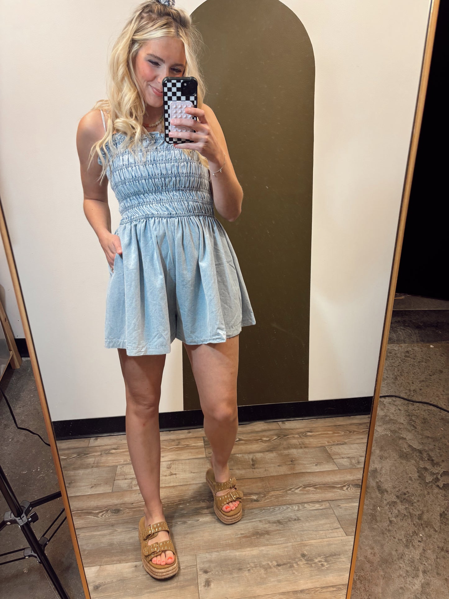 Tina Denim Romper