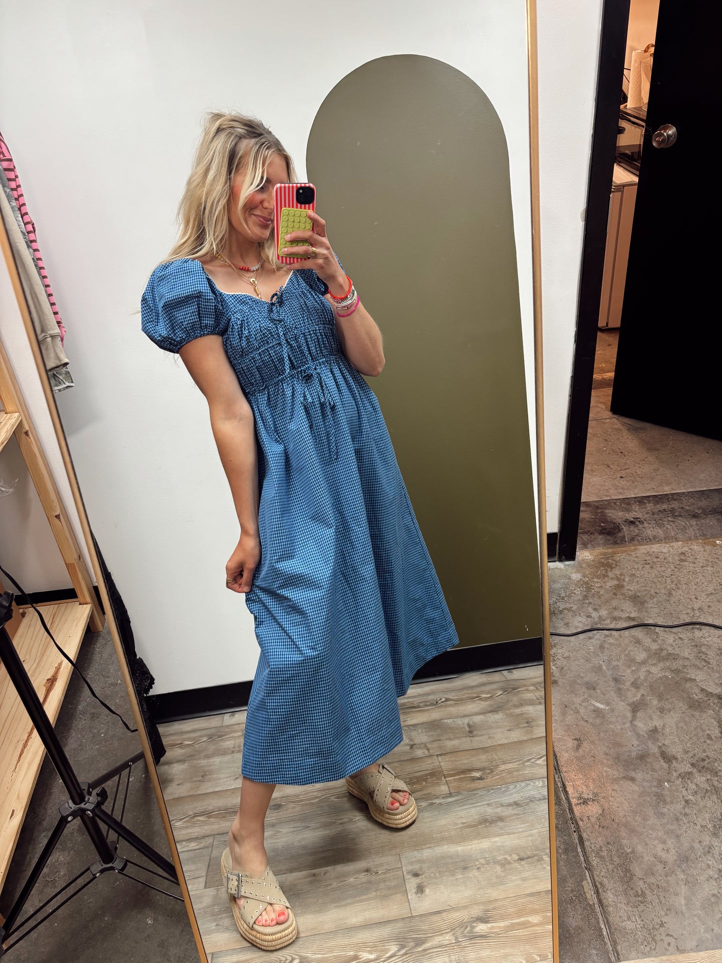 Park Picnic Gingham Maxi (Blue)