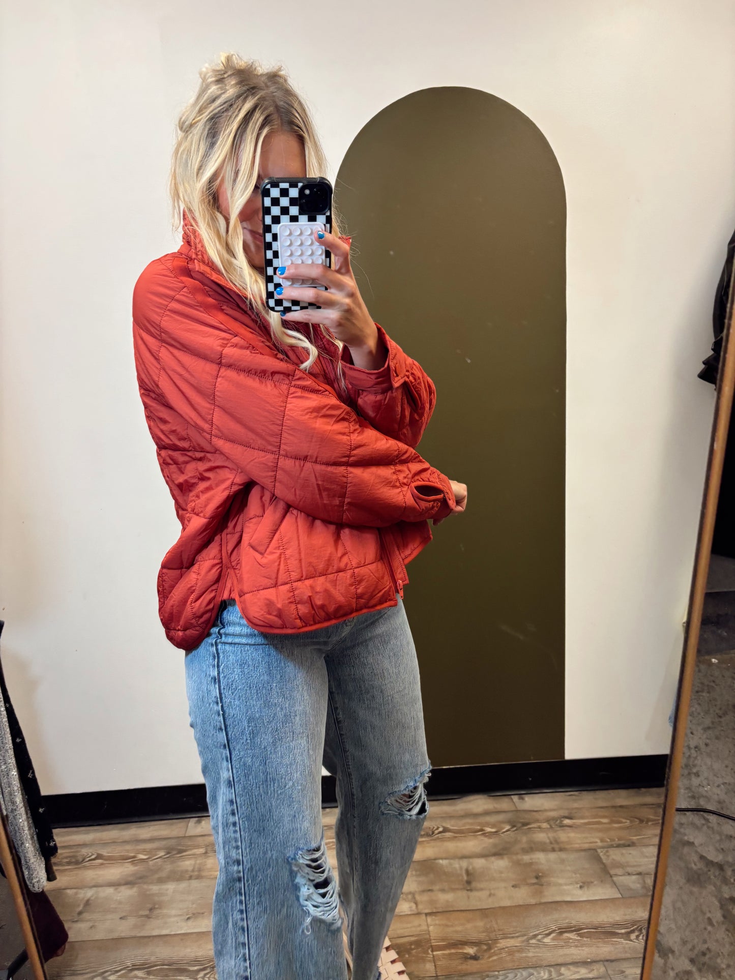 Packable Puffer Jacket (Brick)
