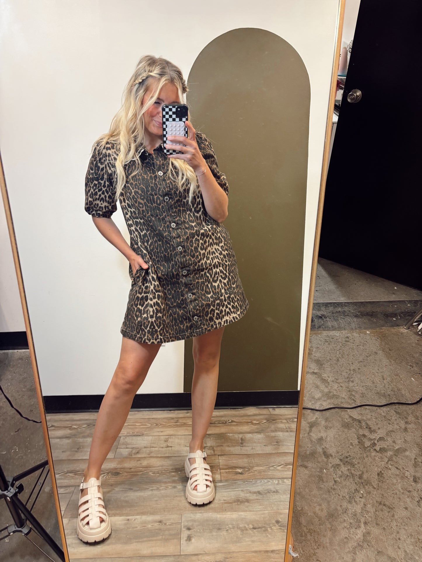 Rayna Leopard Collar Dress