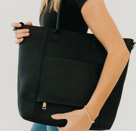 Courtney Checkered Tote (Black)