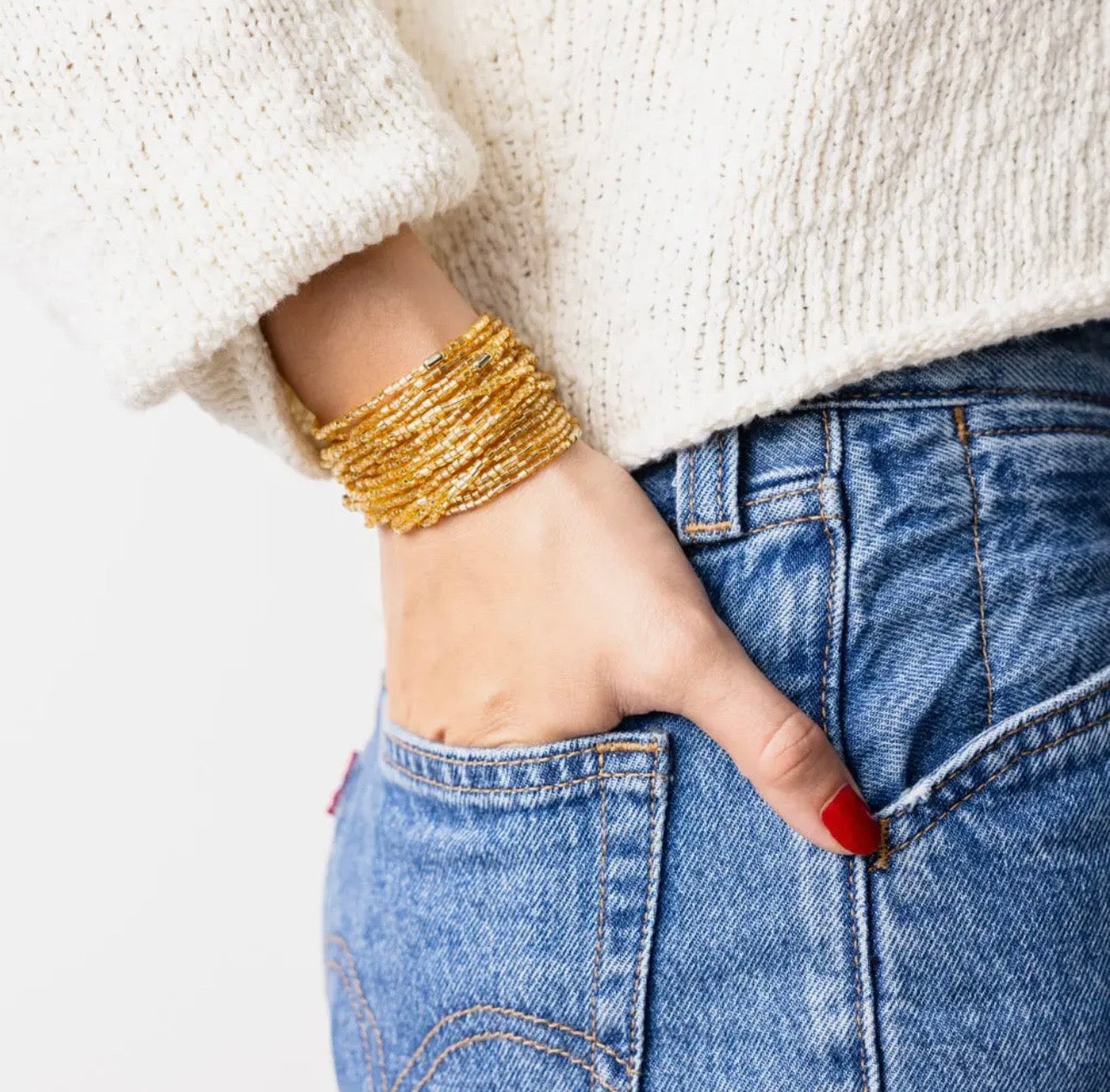 Chelsea 18 Strand Luxe Bracelet (Gold)
