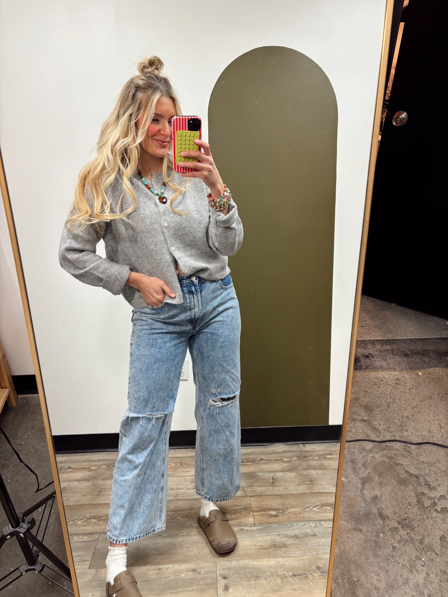 Varsity Patch NY Cardigan (Grey)