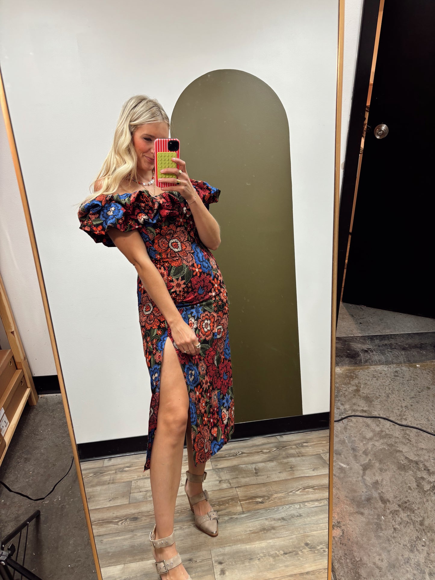 Cali Off Shoulder Midi Dress