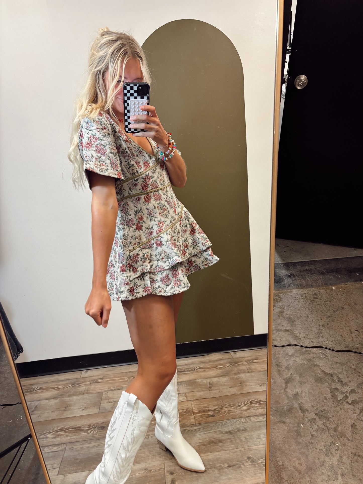 Josie Jacquard Mini Romper