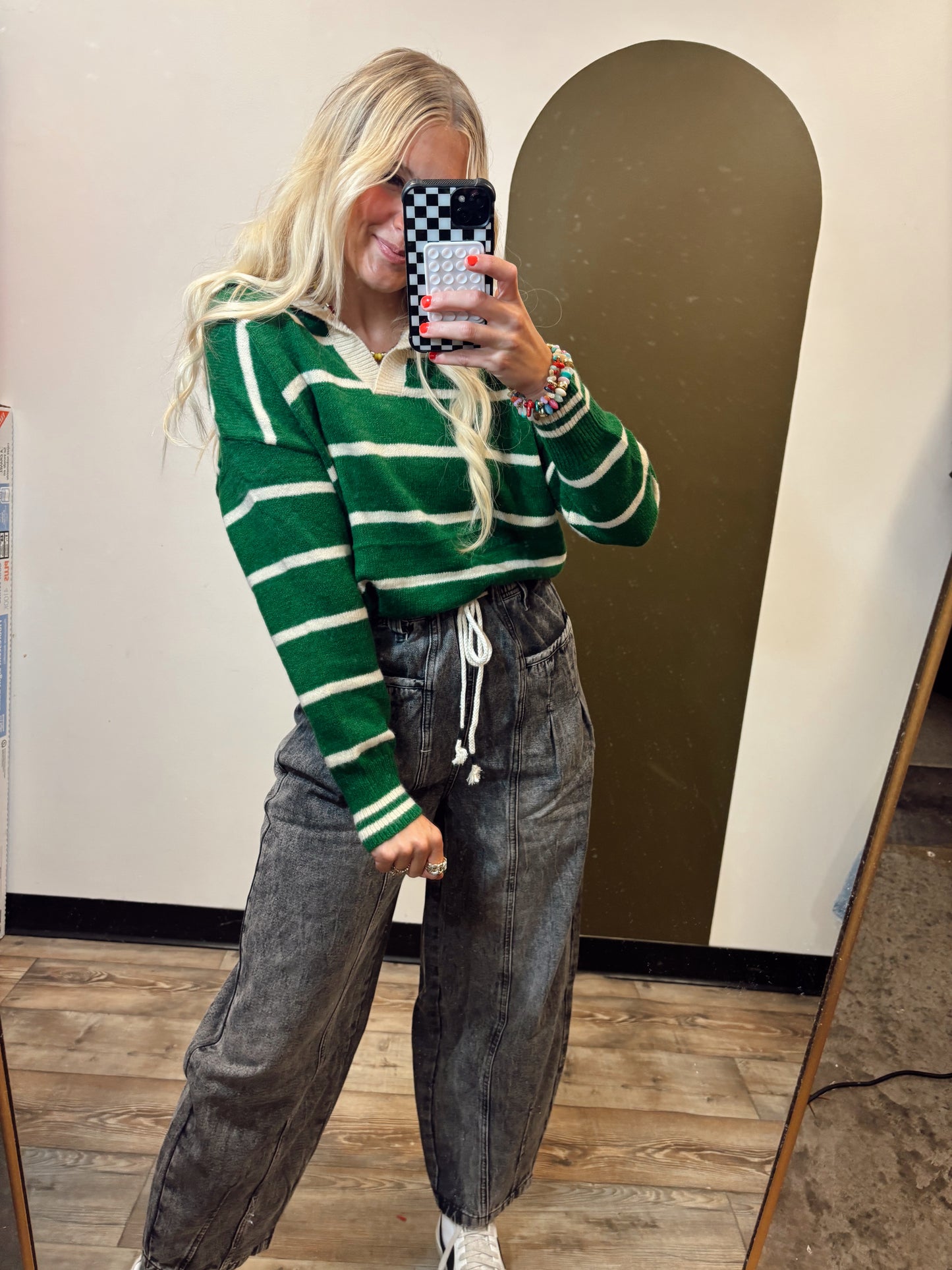 Skylar Stripe Sweater (green)