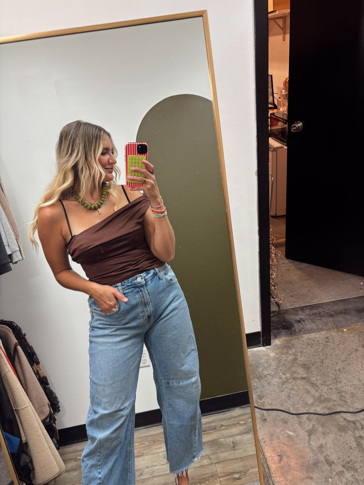 Kier One Shoulder Peek Top