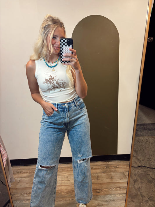 Giddy Up Tank (Cream)