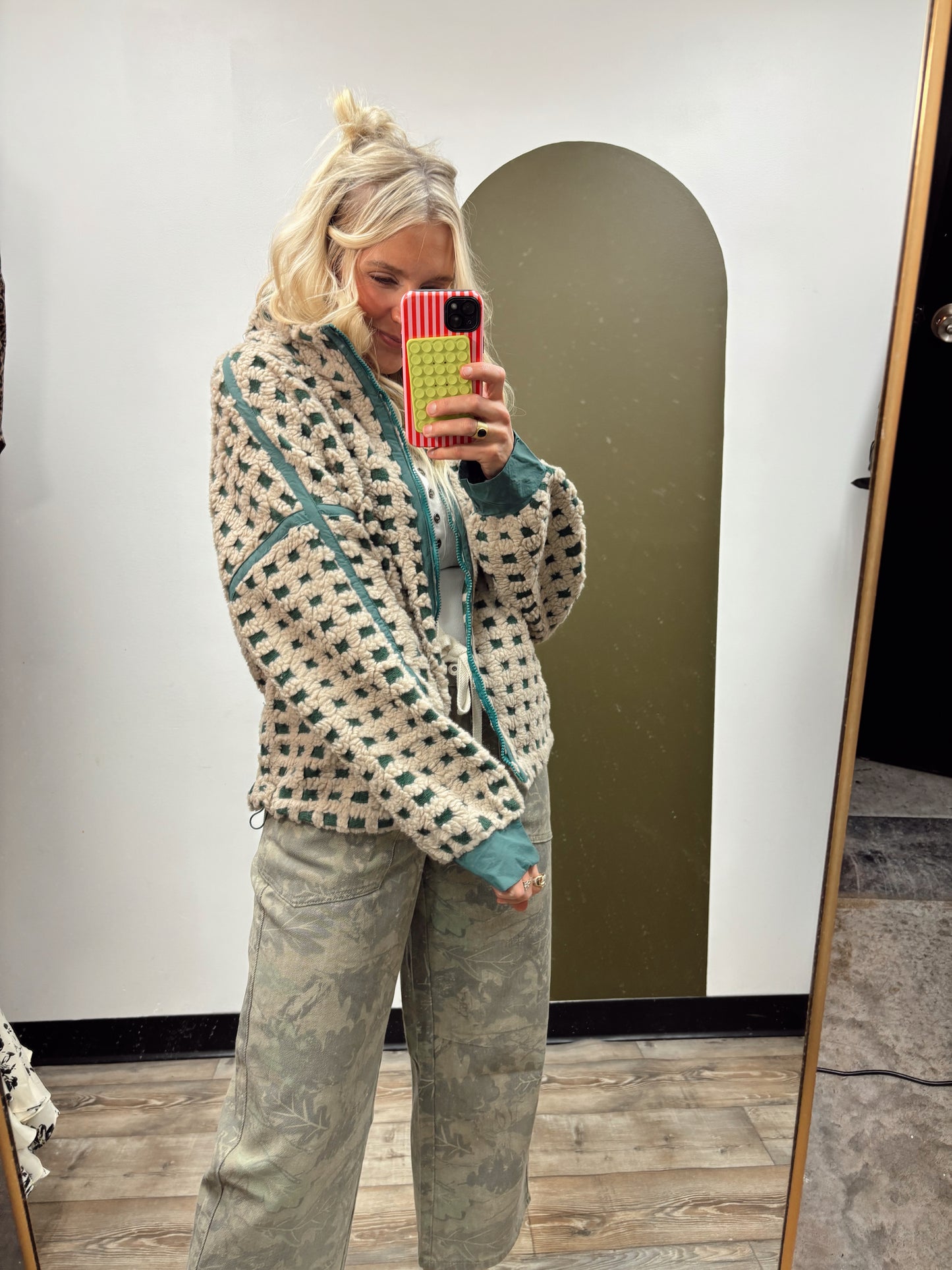 Niya Detail Fleece Jacket (Green)