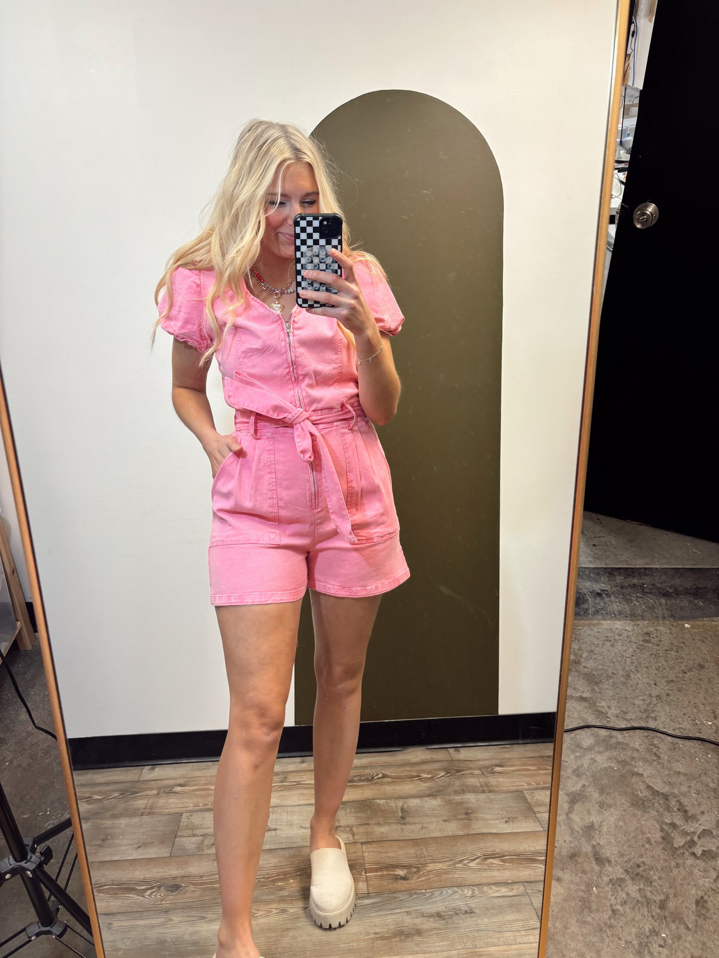 Bianca Zip Romper (Pink)