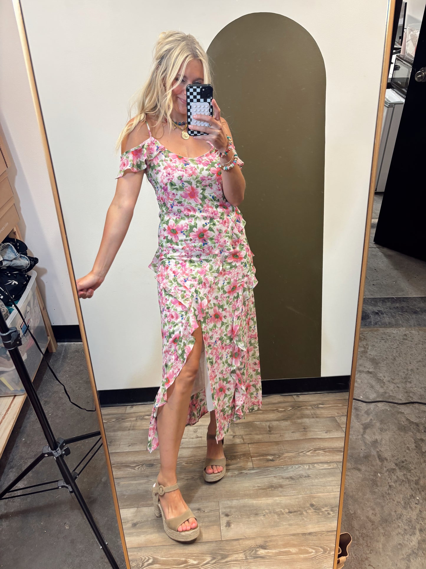 Carmine Floral Maxi Dress