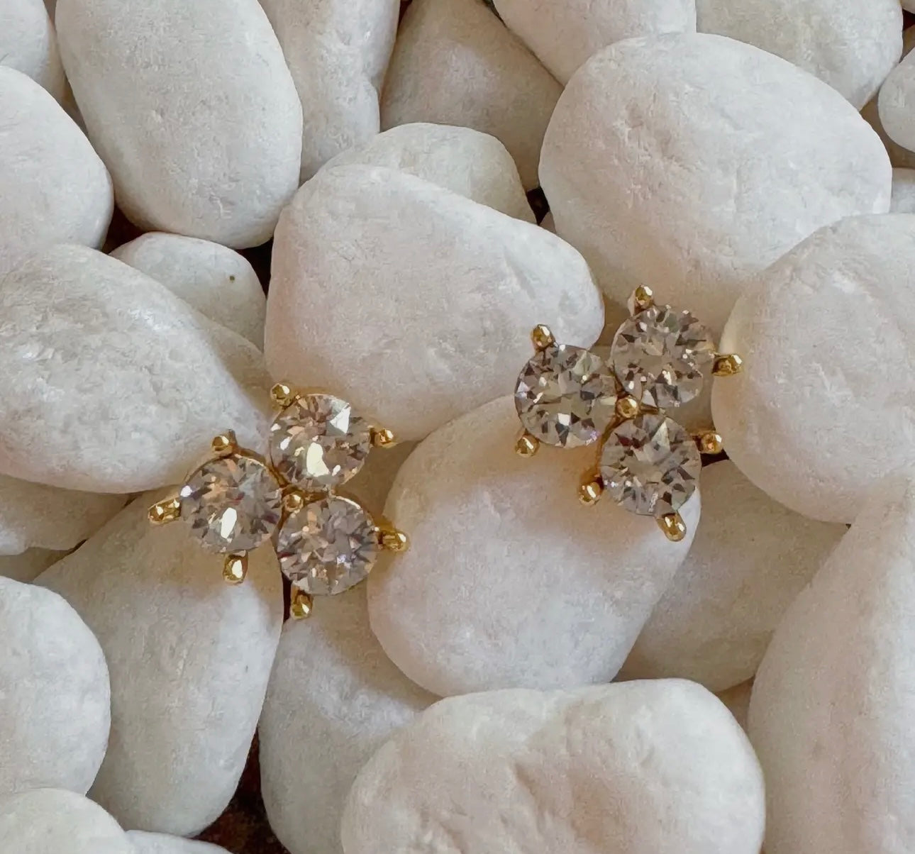 Trio Crystal Stud Earring