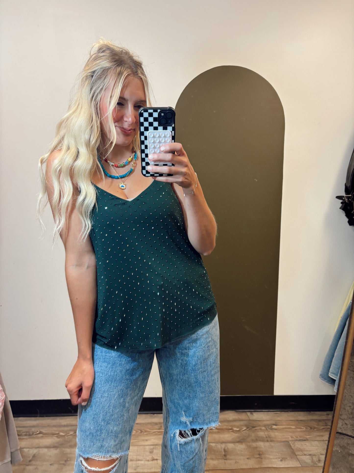 Raquel Sparkle Tank (Green)