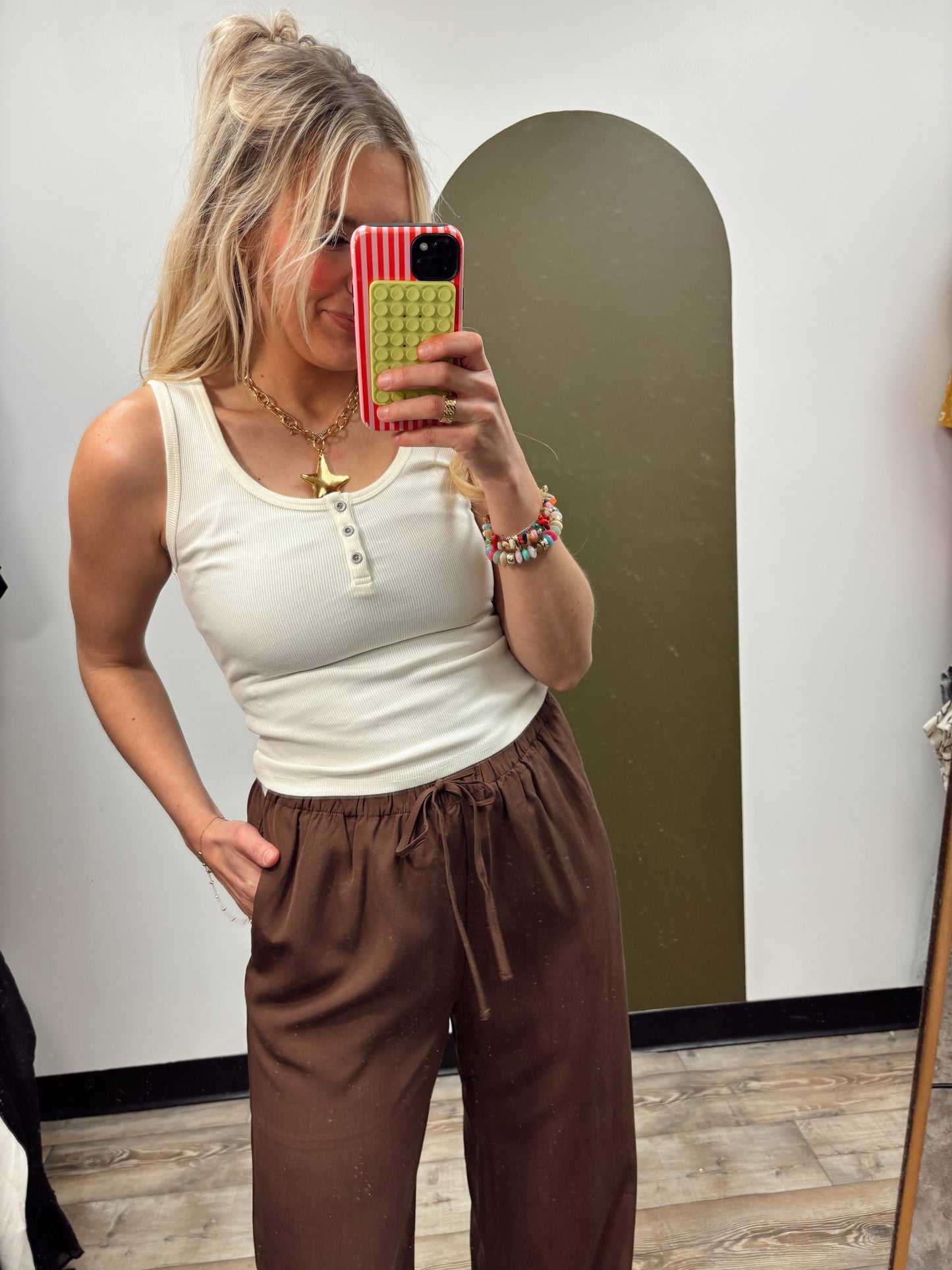 Pair Me Button Tank (Cream)