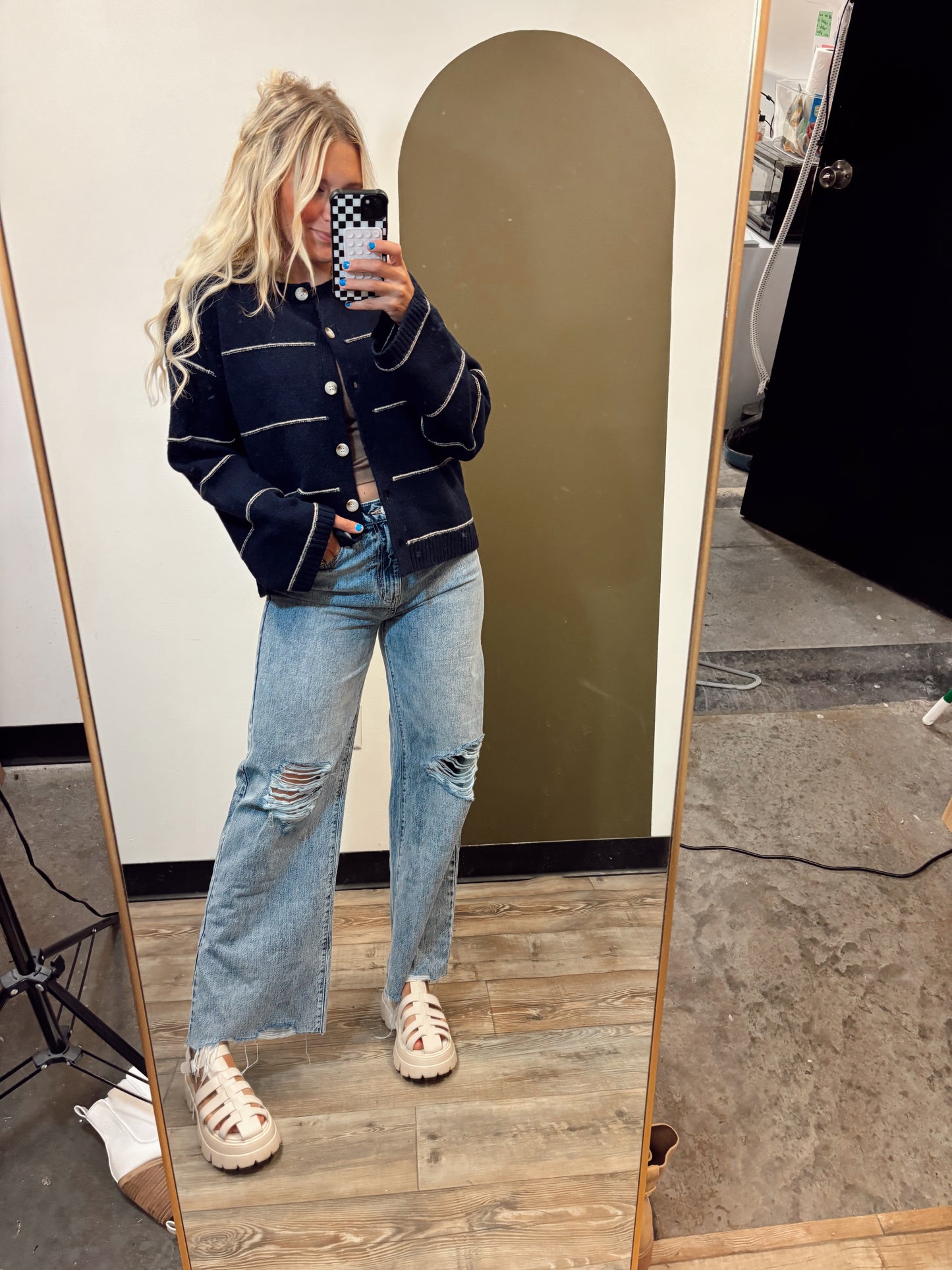 Proper And Pretty Cardigan (Navy)