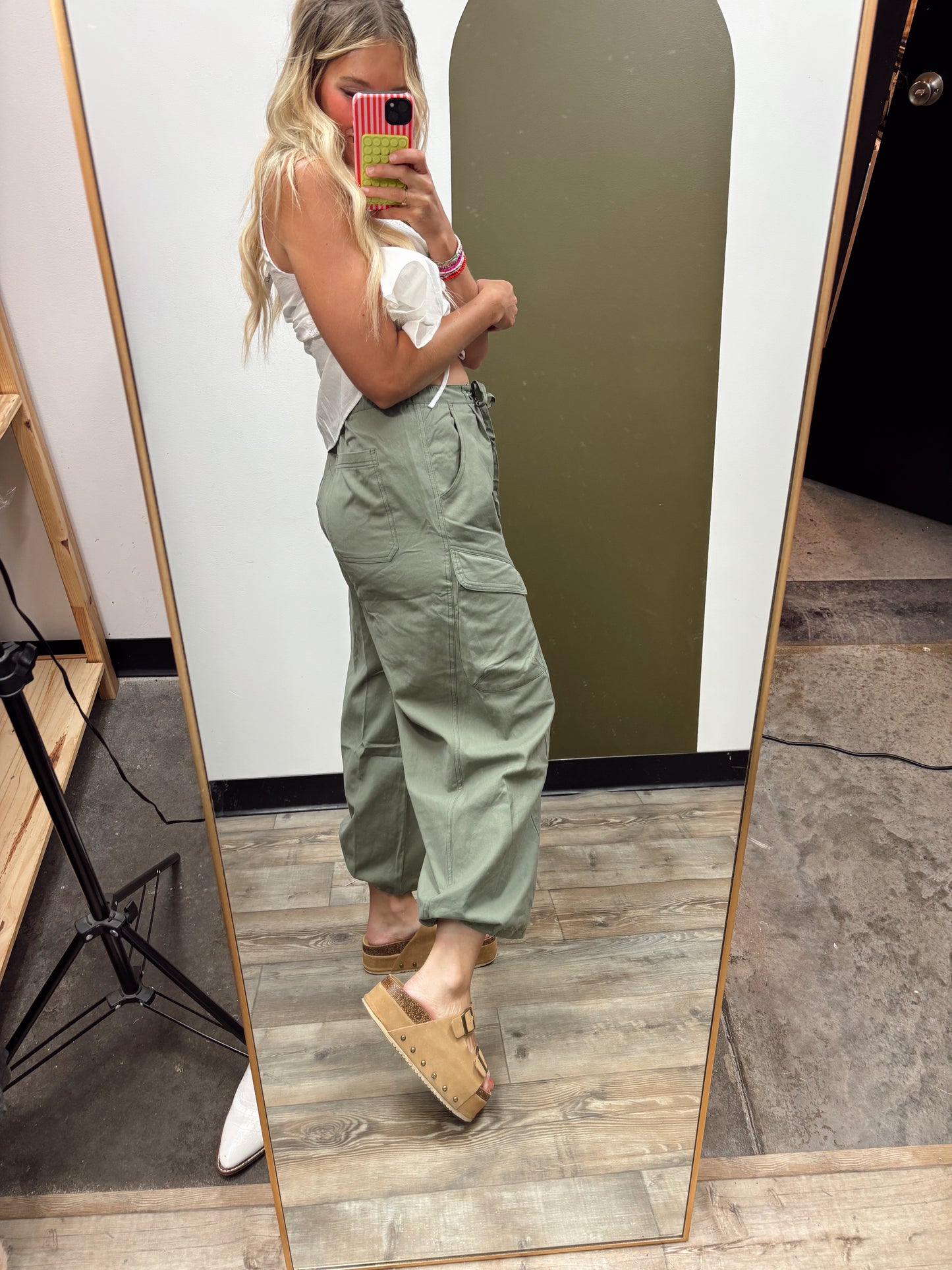 Twill Cargo Balloon Pant (Green)