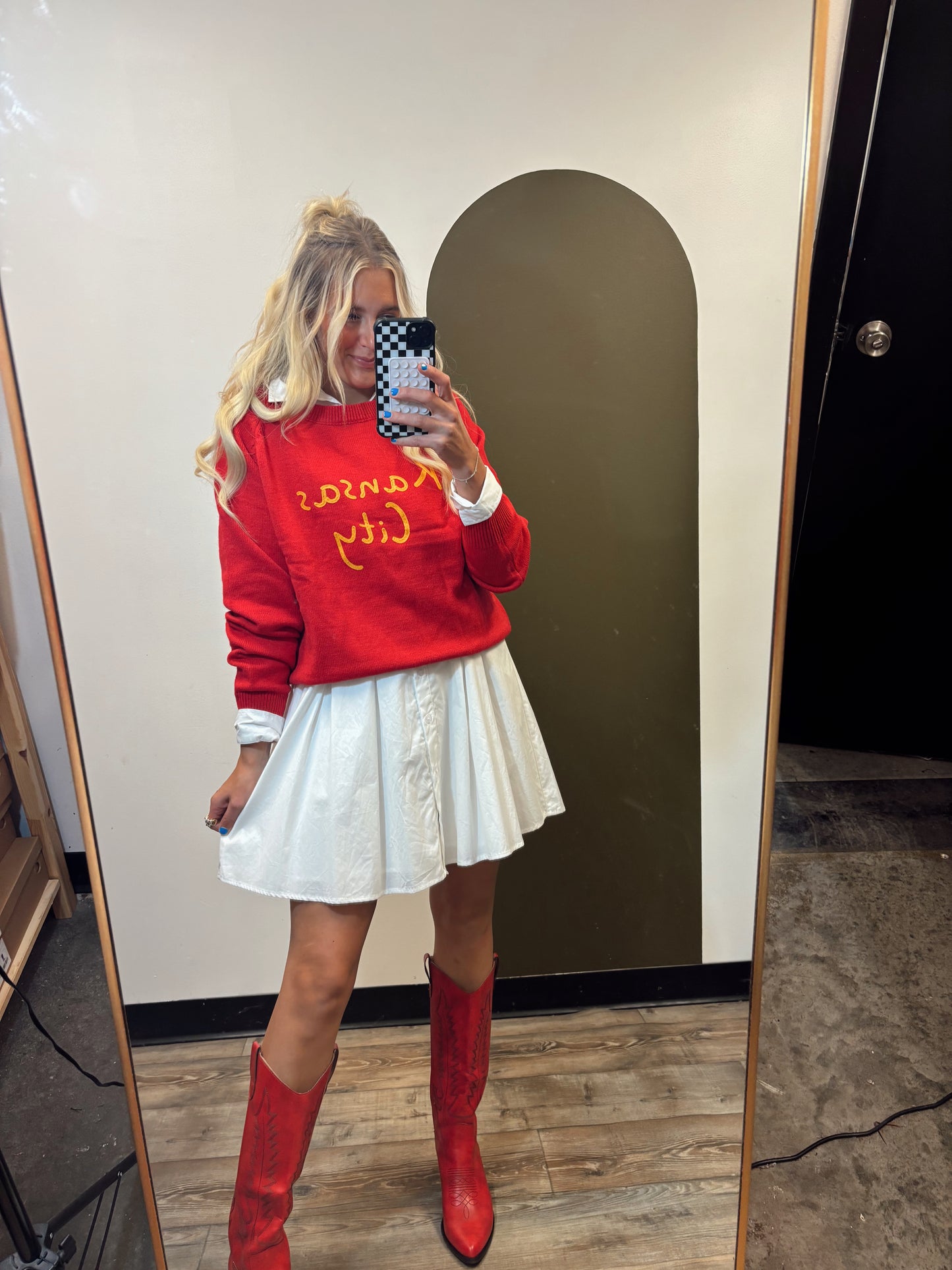 Kansas City Emb Sweater (Red)