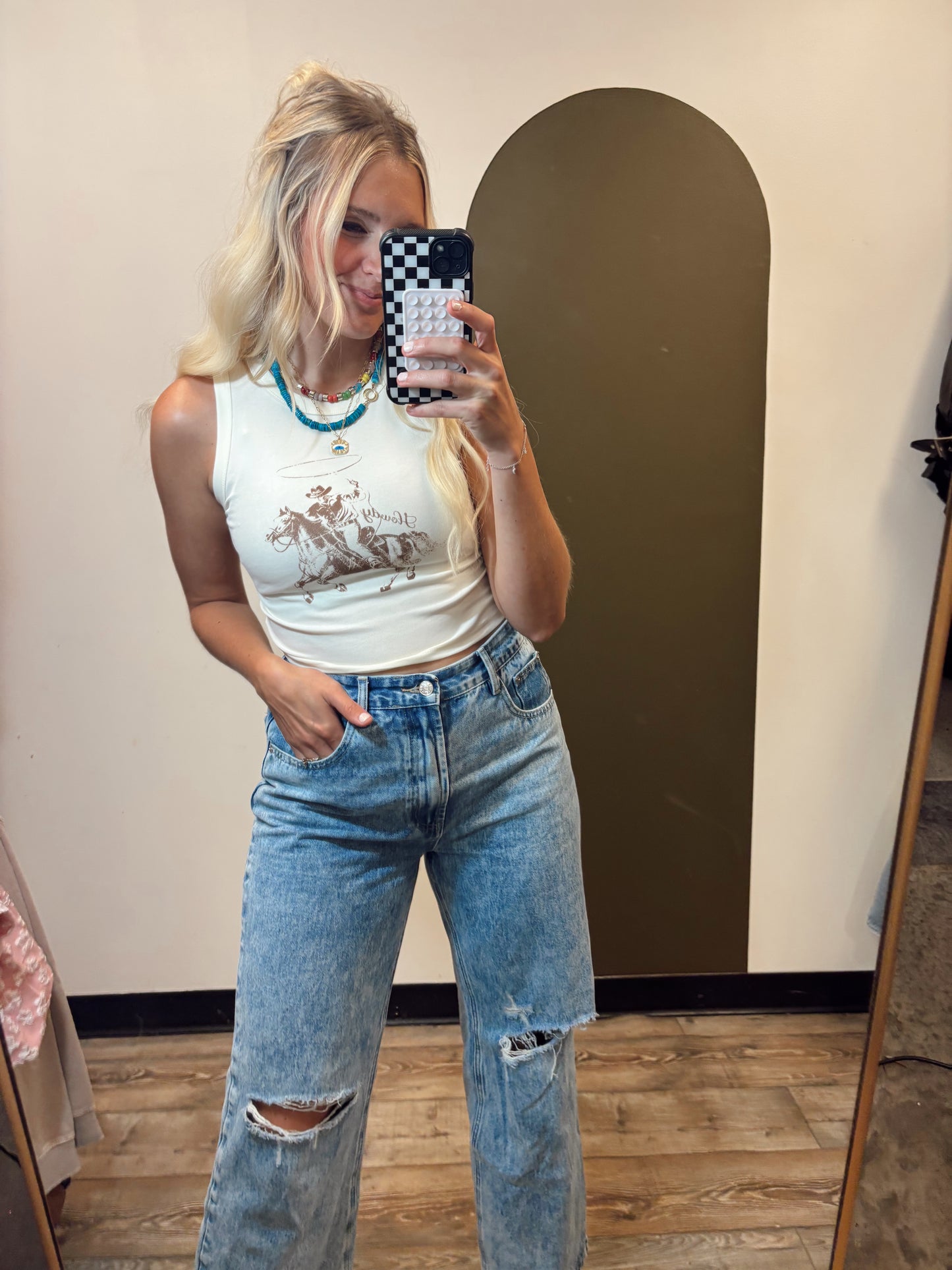 Giddy Up Tank (Cream)