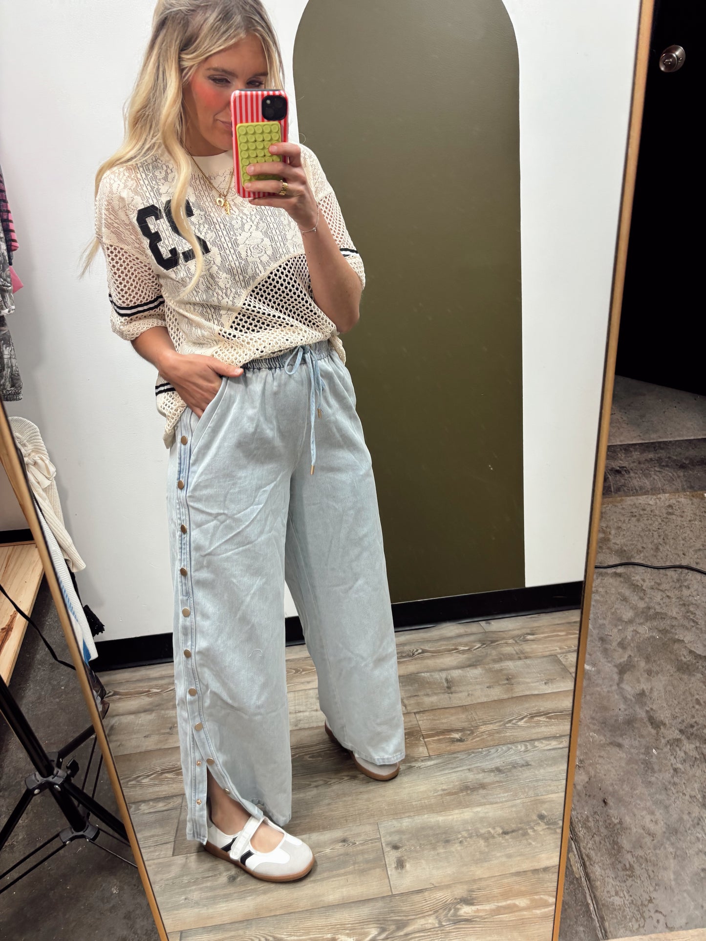 Cool Casual Button Chambray Pant