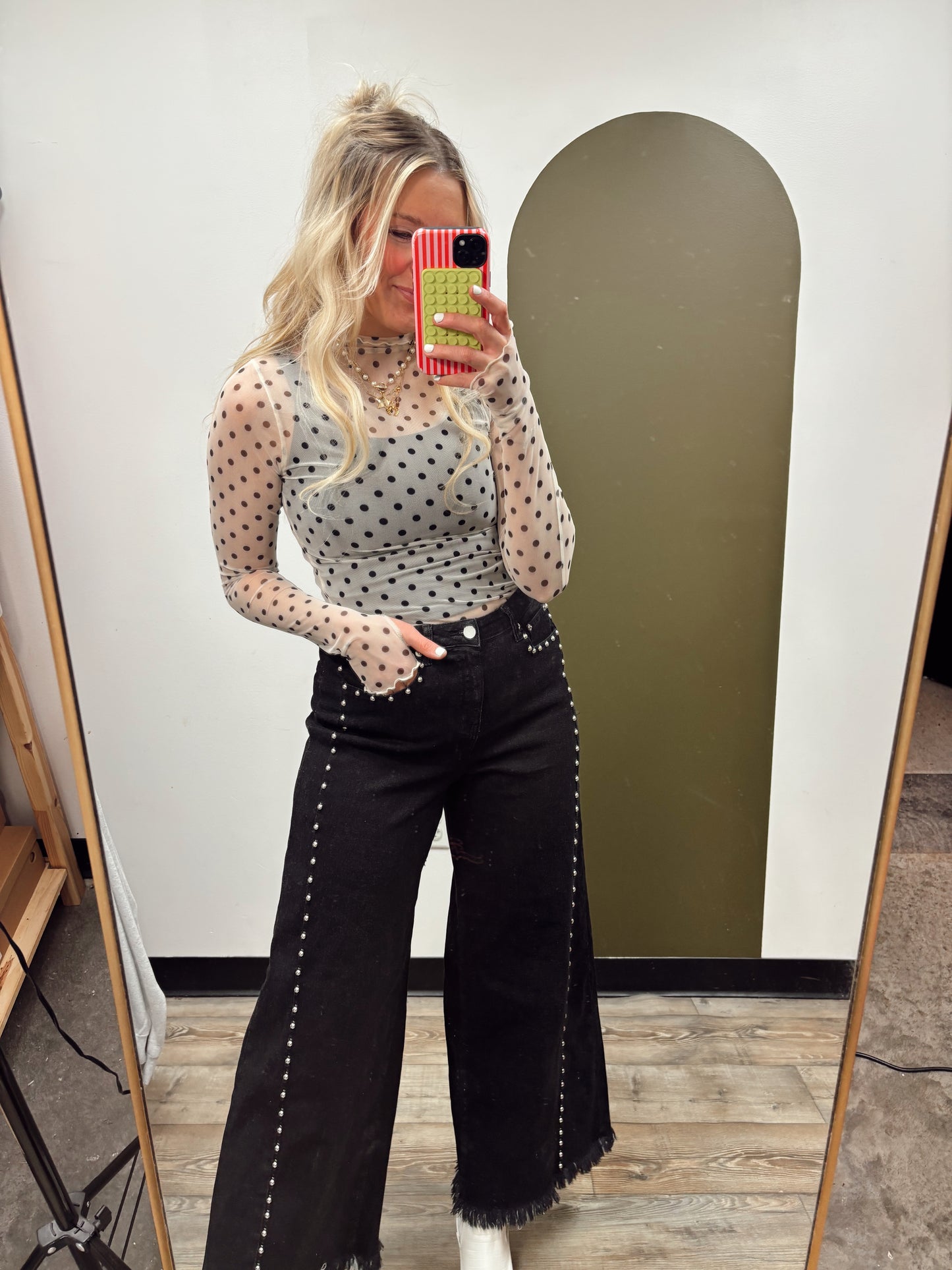 Polka Dot Sheer Top