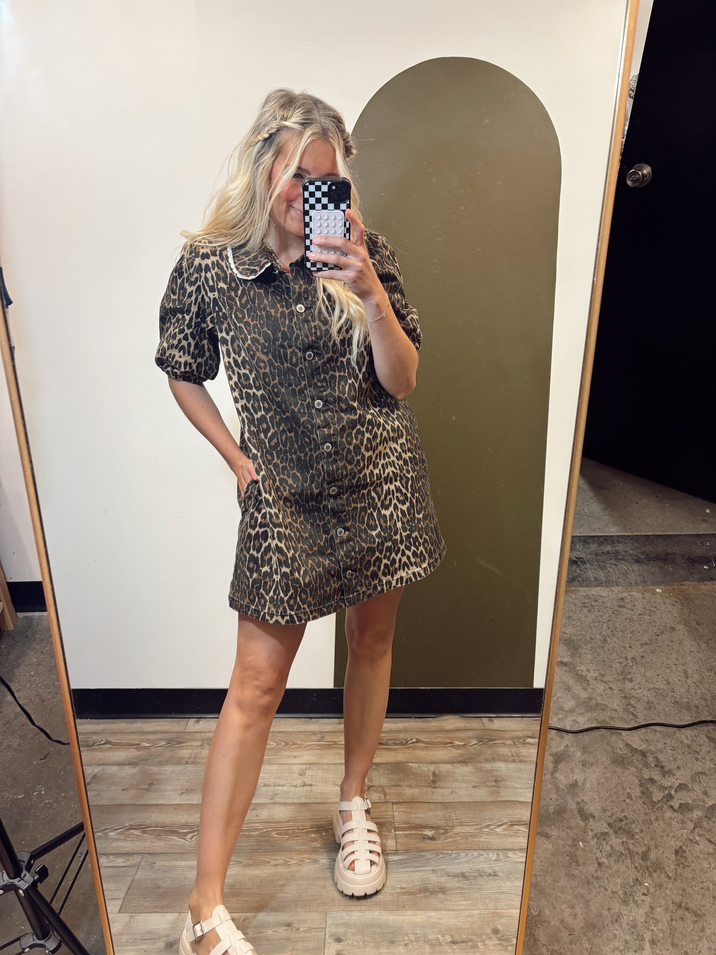 Rayna Leopard Collar Dress