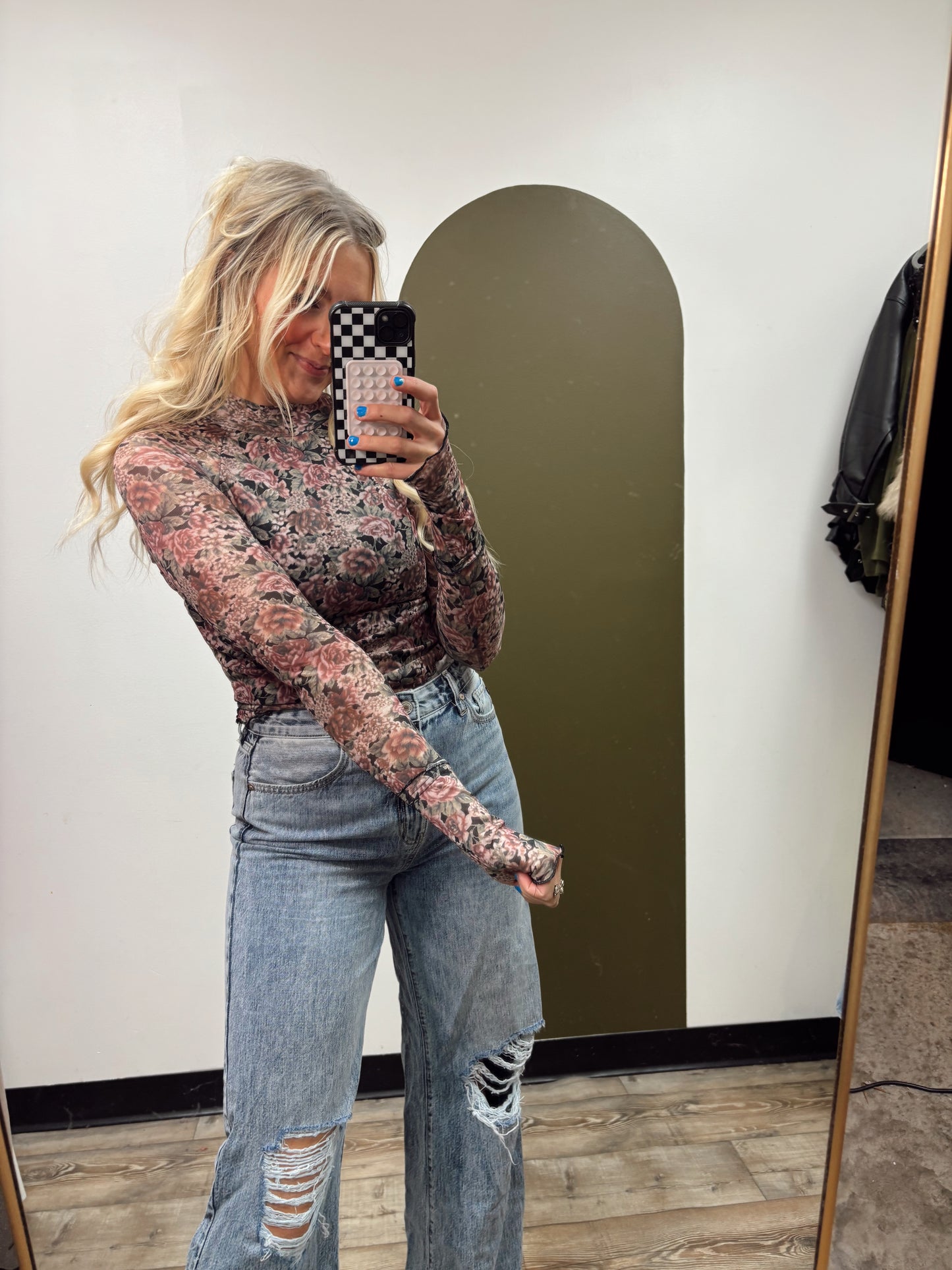 Presley Mesh Floral Top
