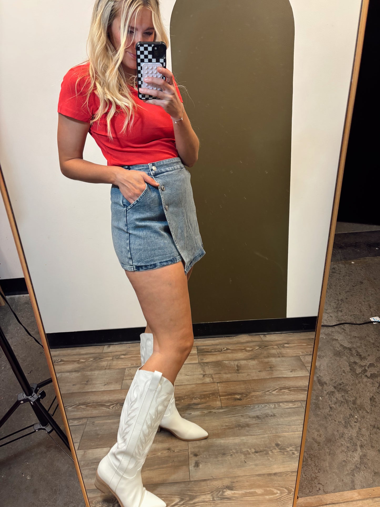 Call Me Denim Skort